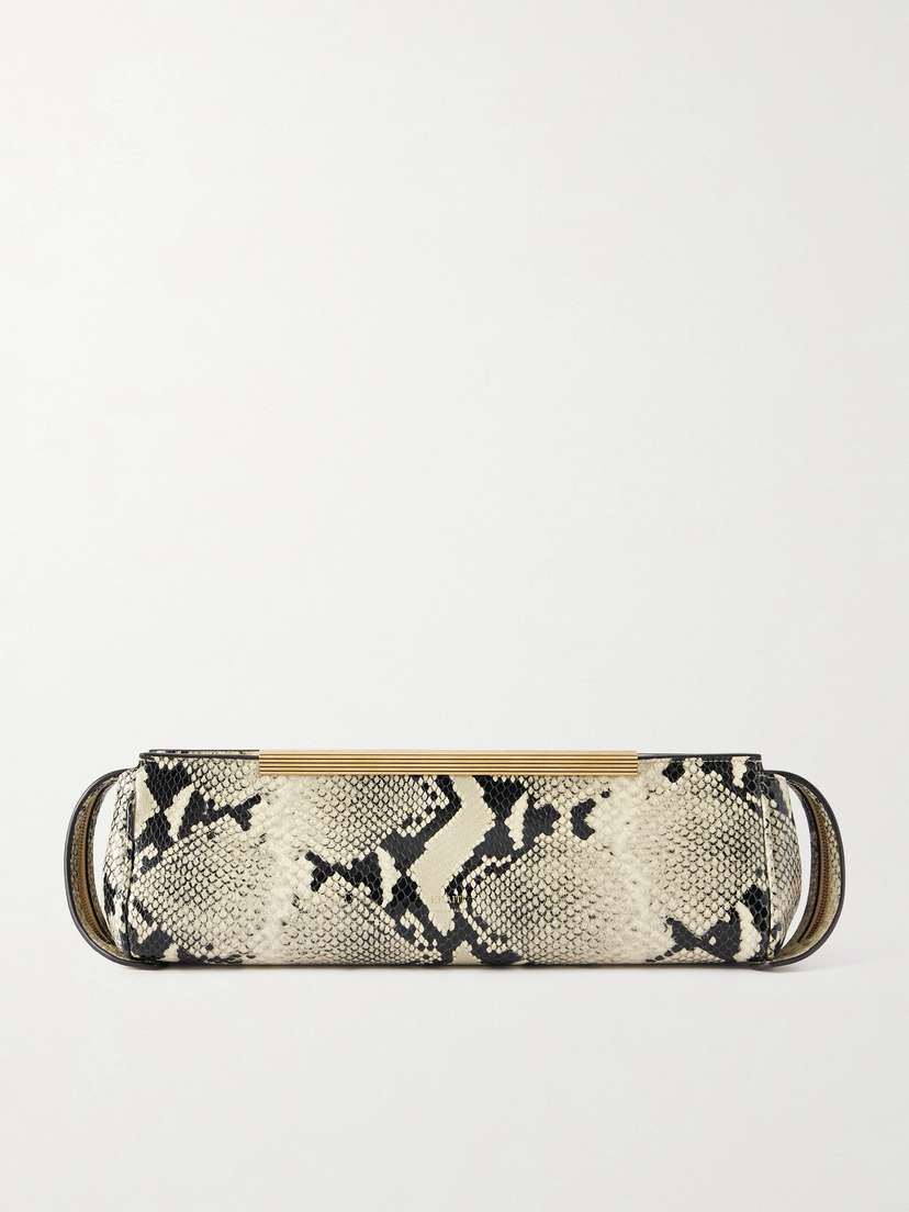 Khaite Donna Snake-effect Leather Clutch