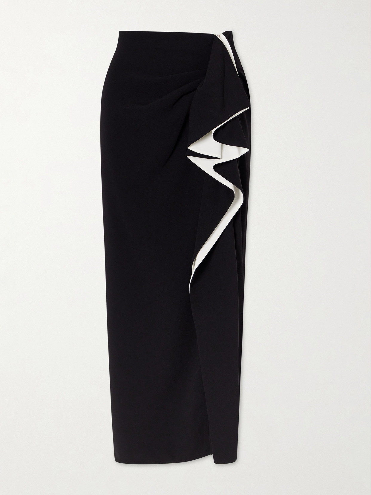 Proenza Schouler Cella Ruffled Crepe Maxi Skirt In Black