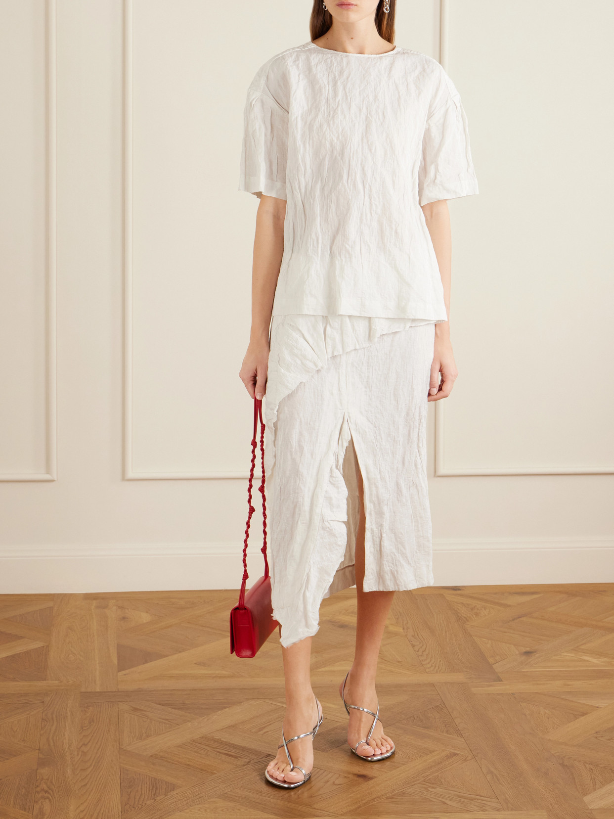 Hansly Crinkled-Twill Midi