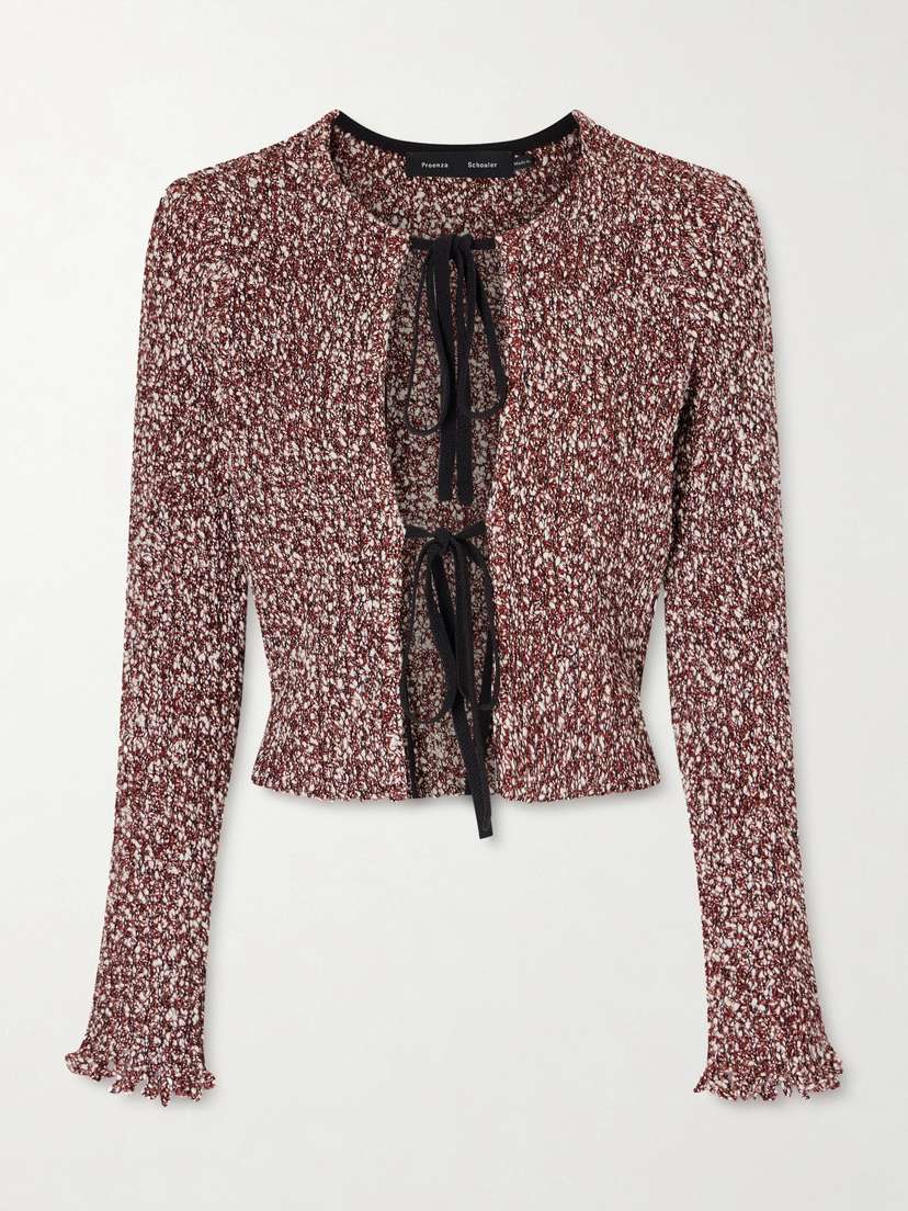 Proenza Schouler Colette Tie-front Cotton-blend Bouclé Cardigan