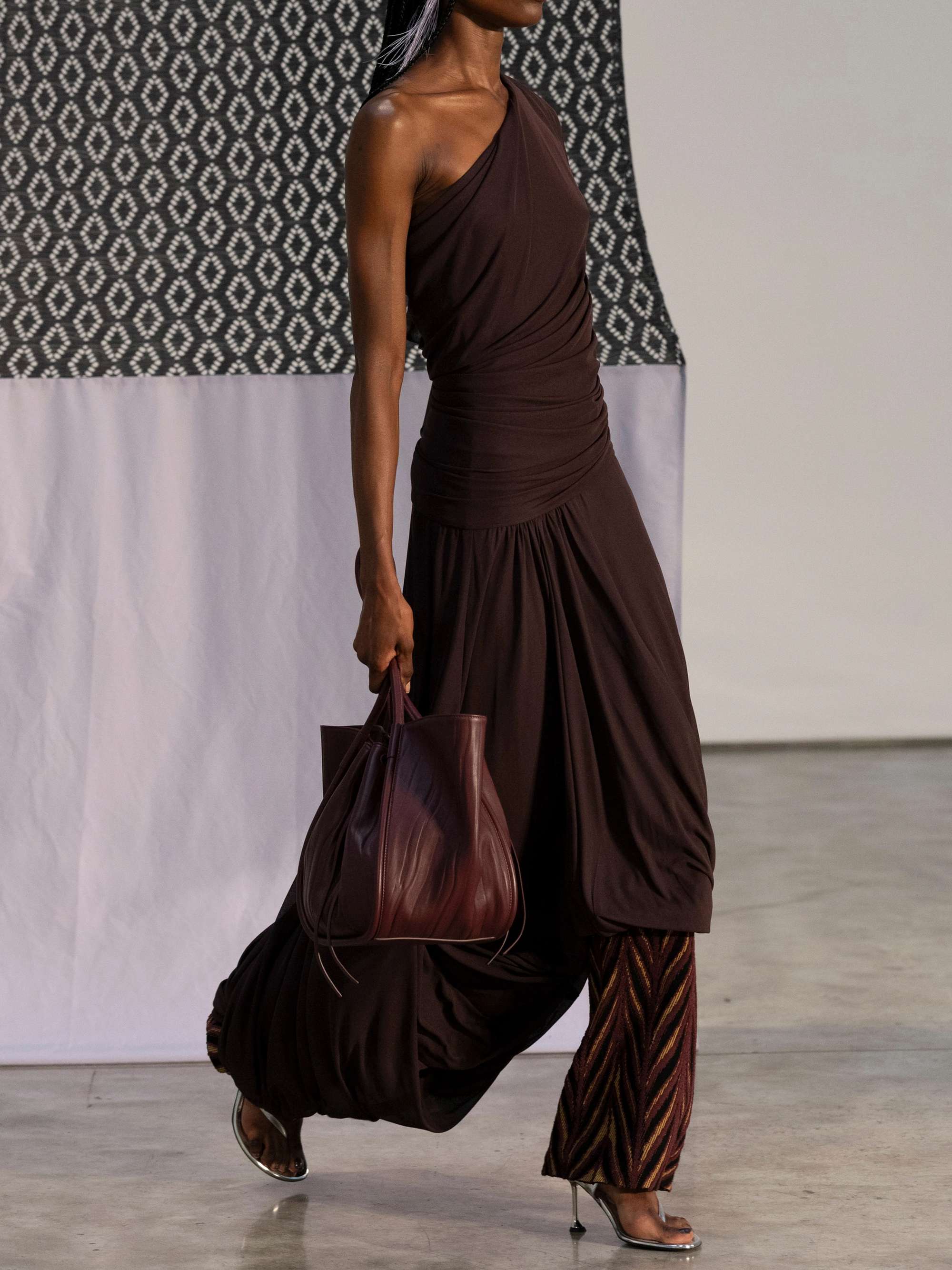 proenza schouler one shoulder dress Proenza Schouler Rue Asymmetric Crepe Midi Dress