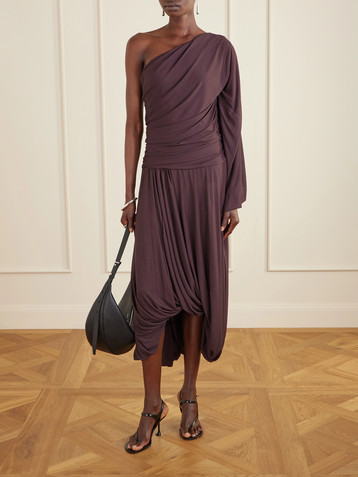 Proenza Schouler Gabri one-shoulder draped jersey midi dress