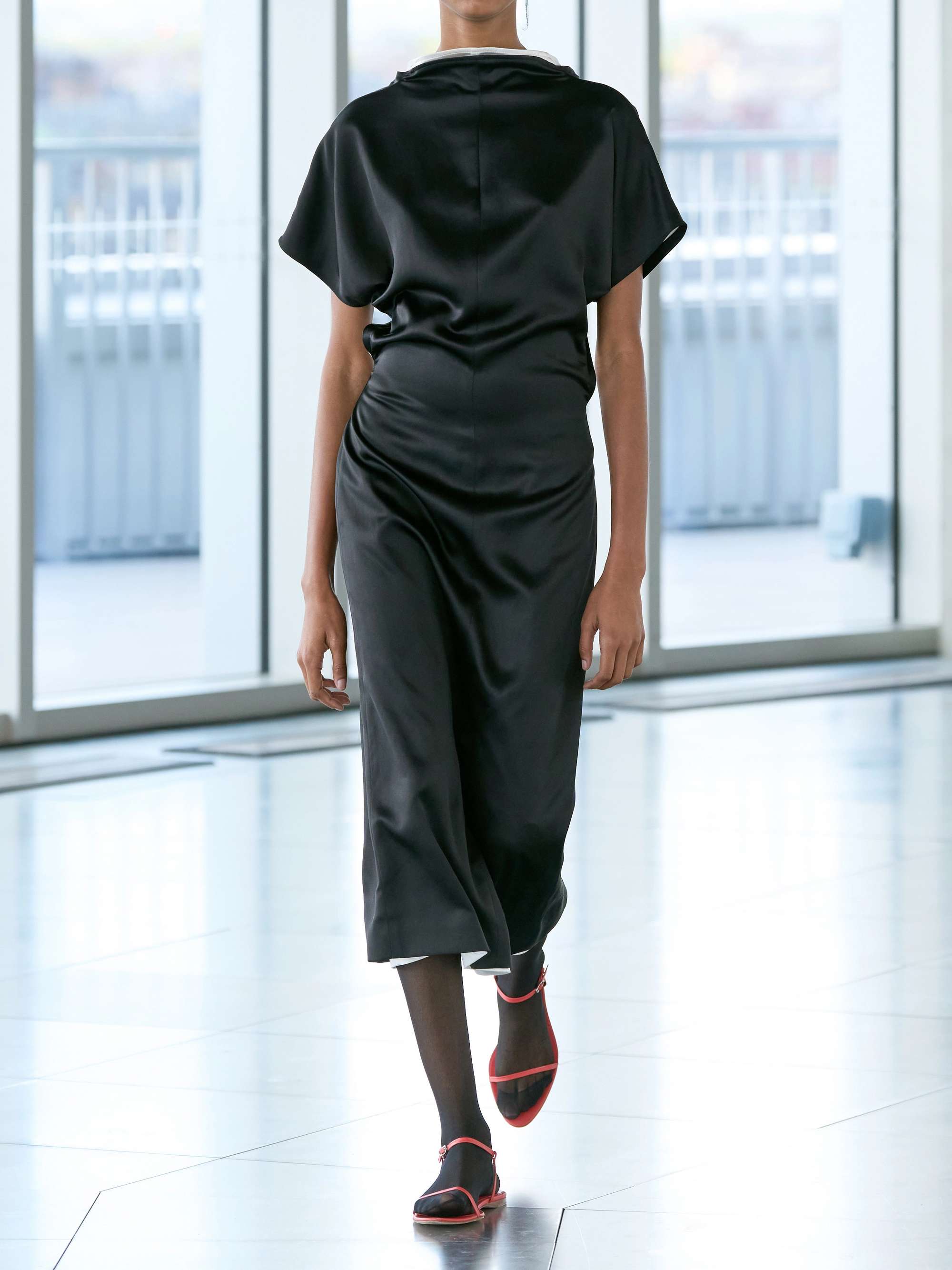 TOVE Satin Midi Dress - Women - Black Dresses - S