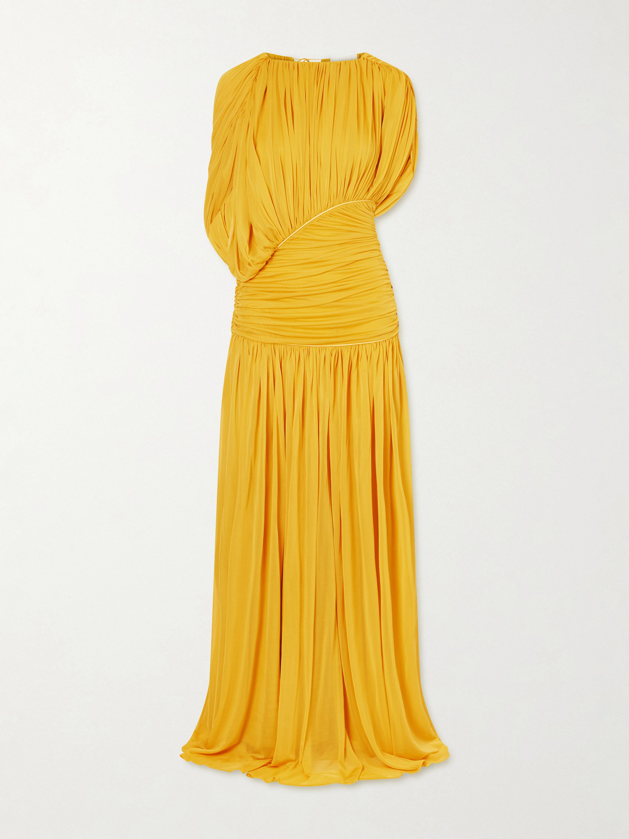 Tove Gathered Chiffon Gown In Yellow