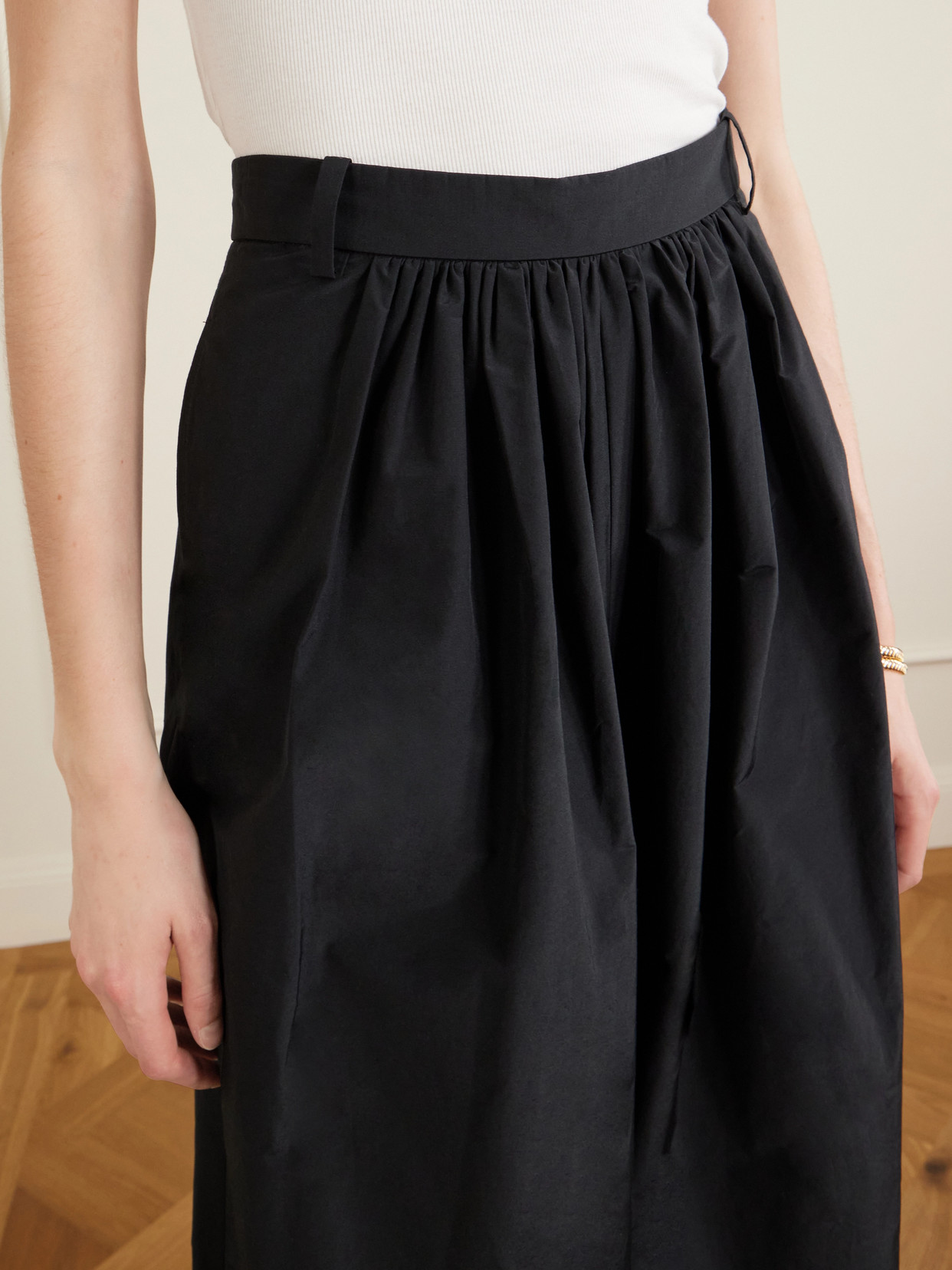 Collection - Vannesa Pleated Cotton-Blend Poplin Wide-Leg Pants