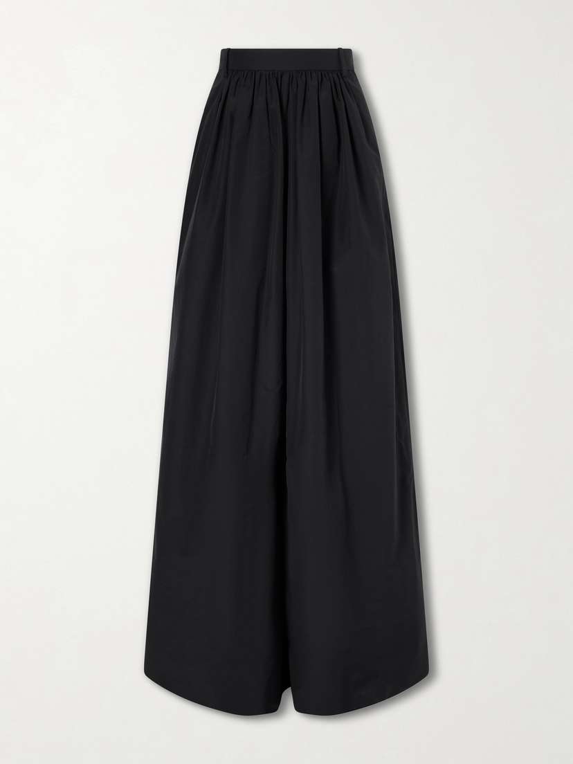 Ralph Lauren Collection Vannesa Pleated Cotton-blend Poplin Wide-leg Pants