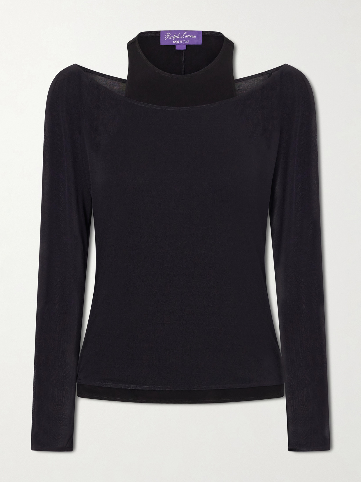 Ralph Lauren Maxime Silk-jersey Sweatshirt In Black