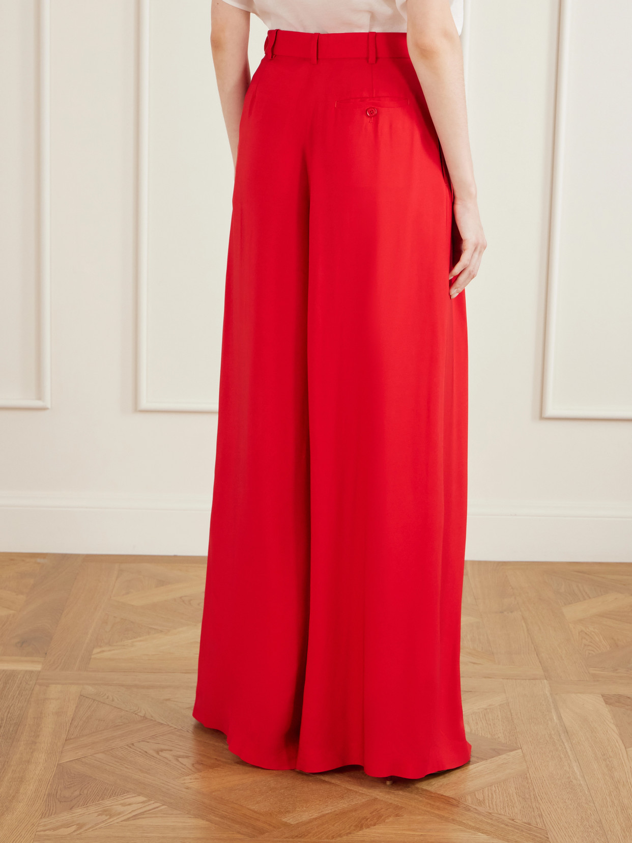 Ralph Lauren Vannesa Satin Wide-leg Pant In Bright Red