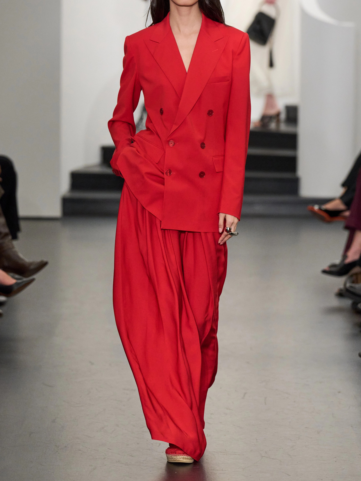 Ralph Lauren Vannesa Satin Wide-leg Pant In Bright Red