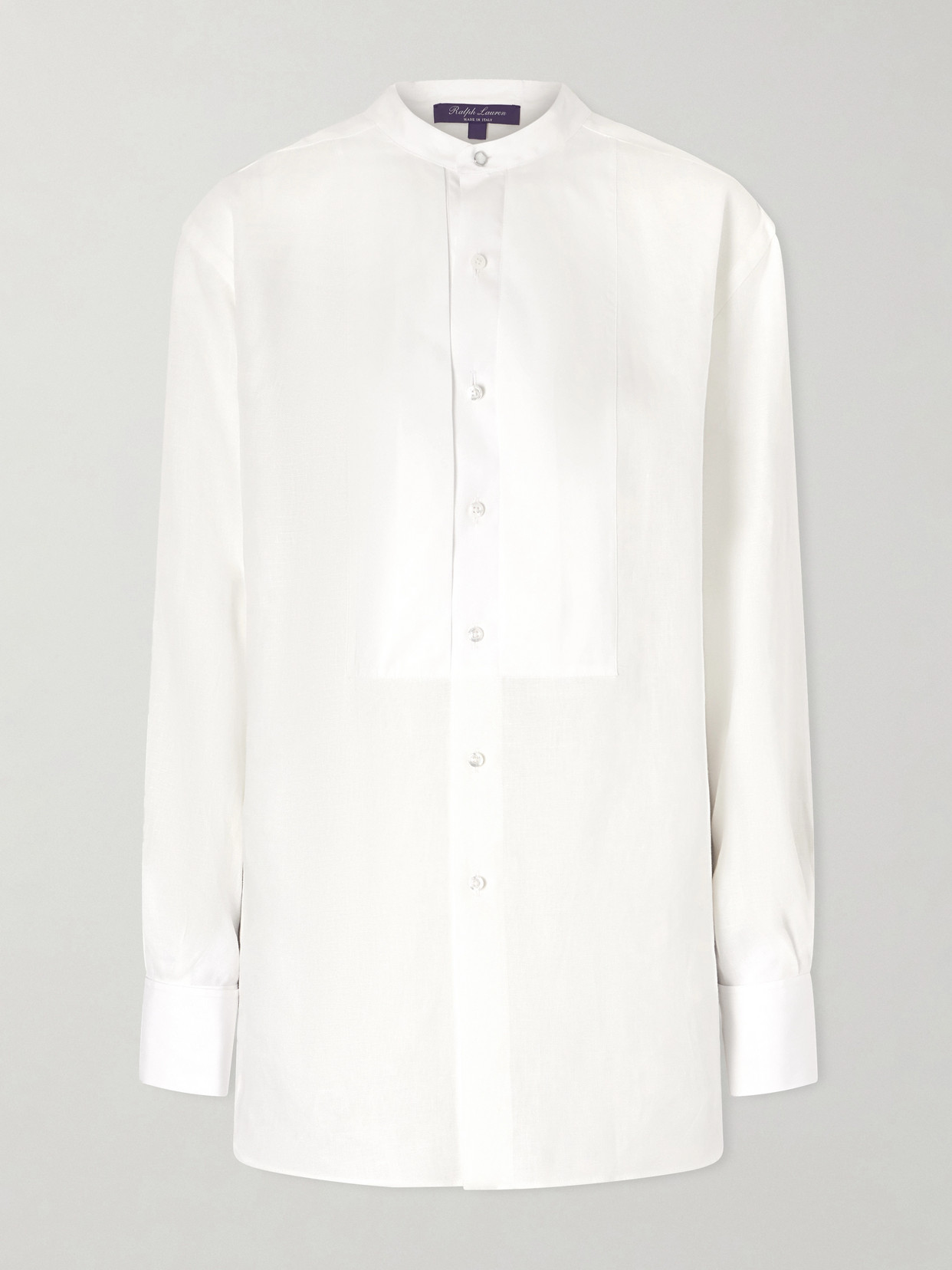 Ralph Lauren Kirstin Cotton-trimmed Linen Shirt In White