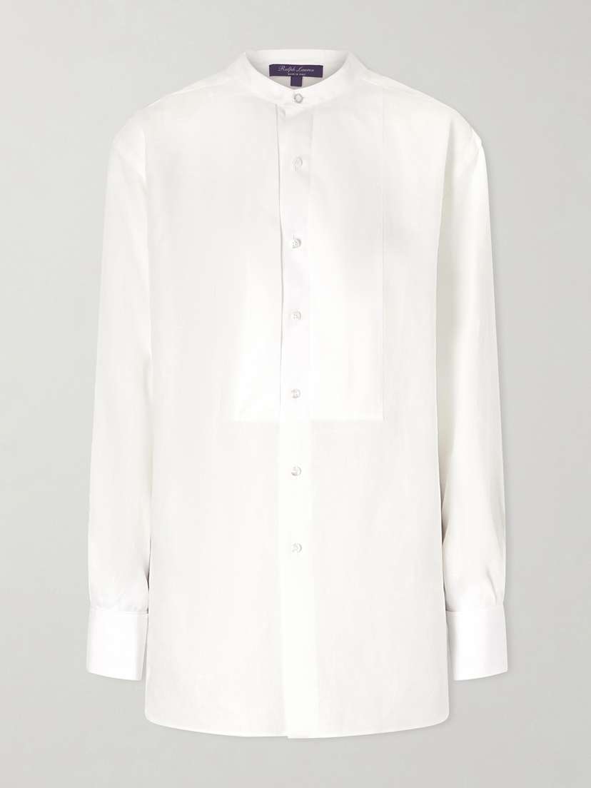 Ralph Lauren Collection Kirstin Cotton-trimmed Linen Shirt | Thumbnail 7