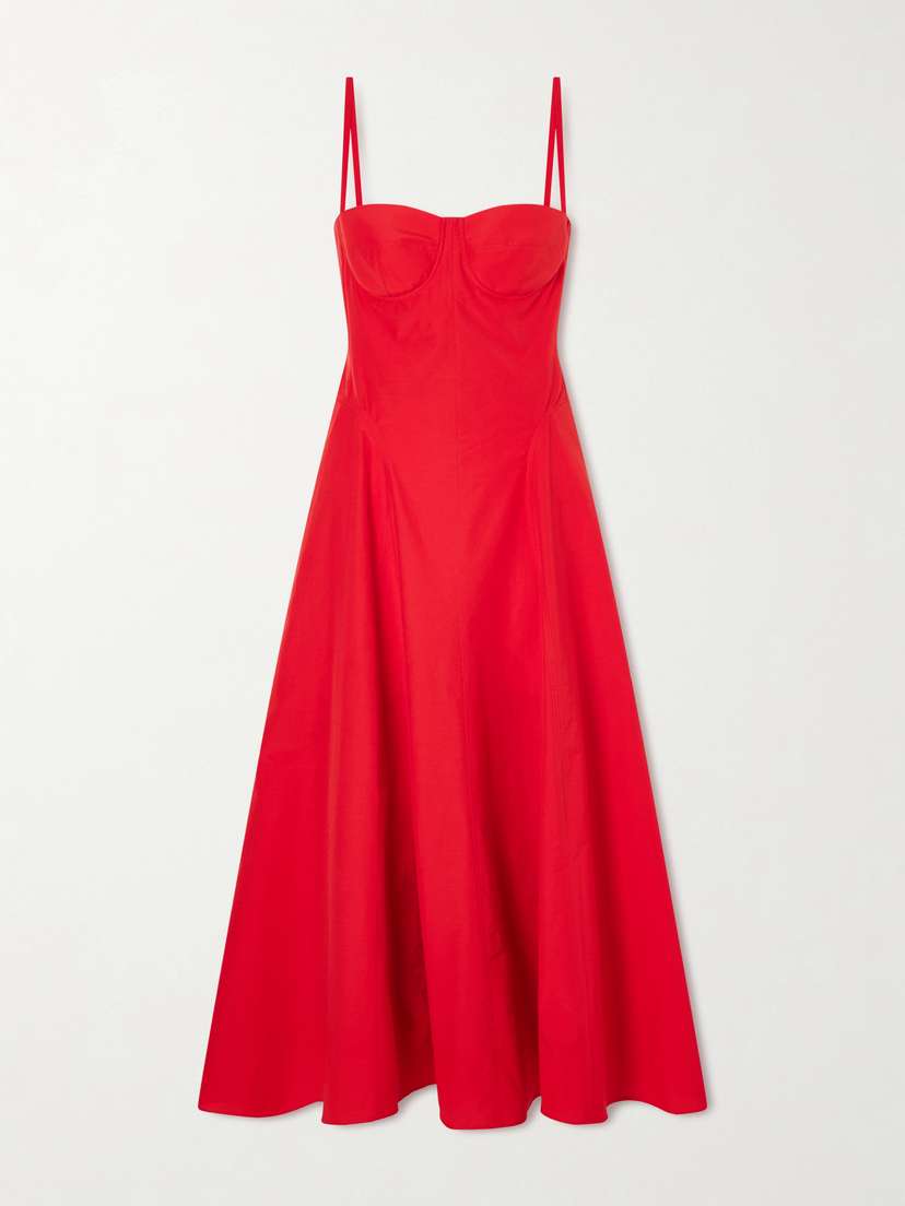 Ralph Lauren Collection Marigot Paneled Cotton-blend Poplin Maxi Dress