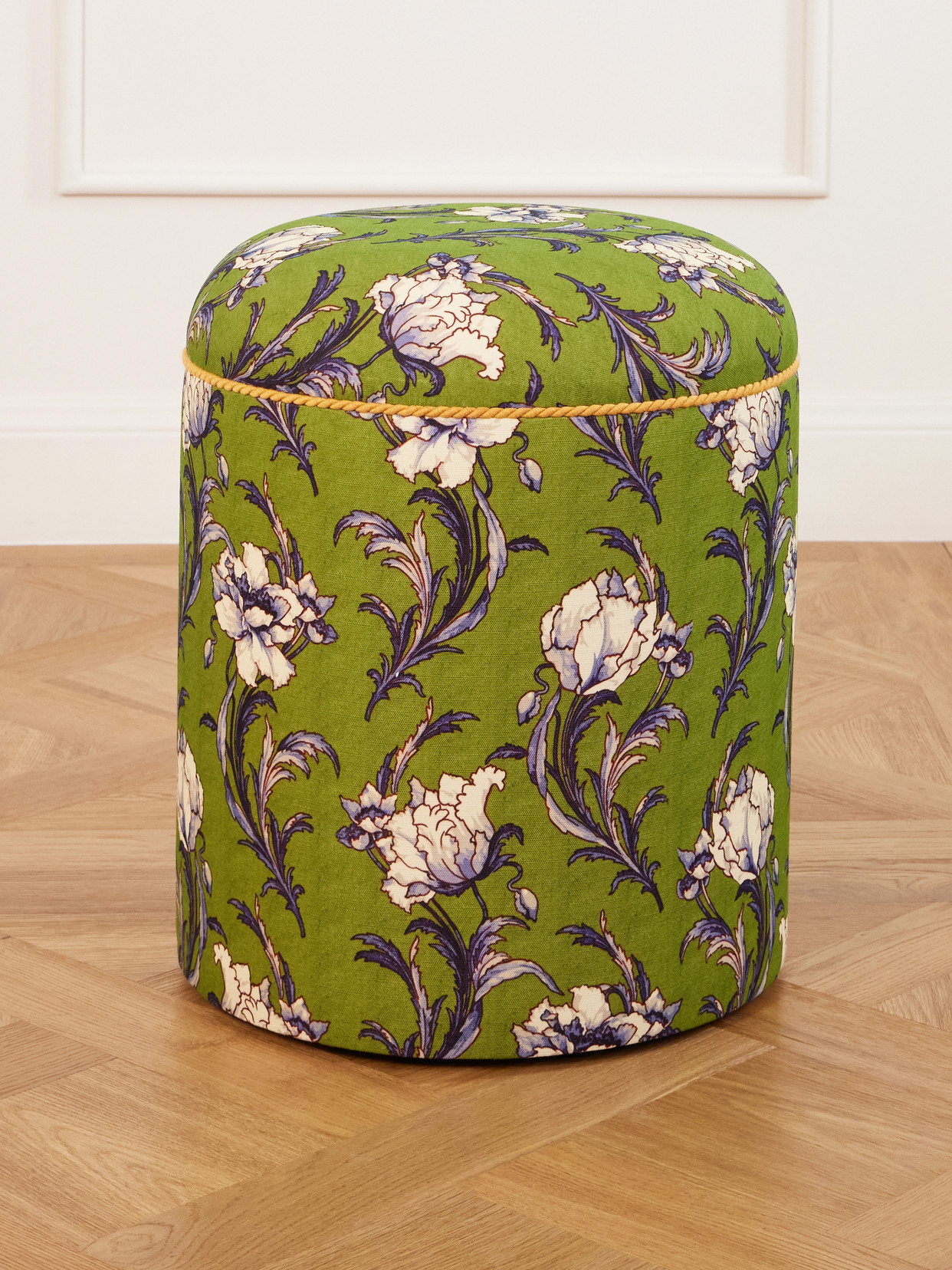 La DoubleJ - Babà Floral-printed Canvas Pouf - Green