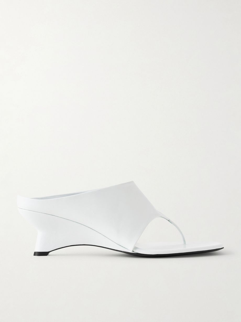 Marlowe leather wedge mules