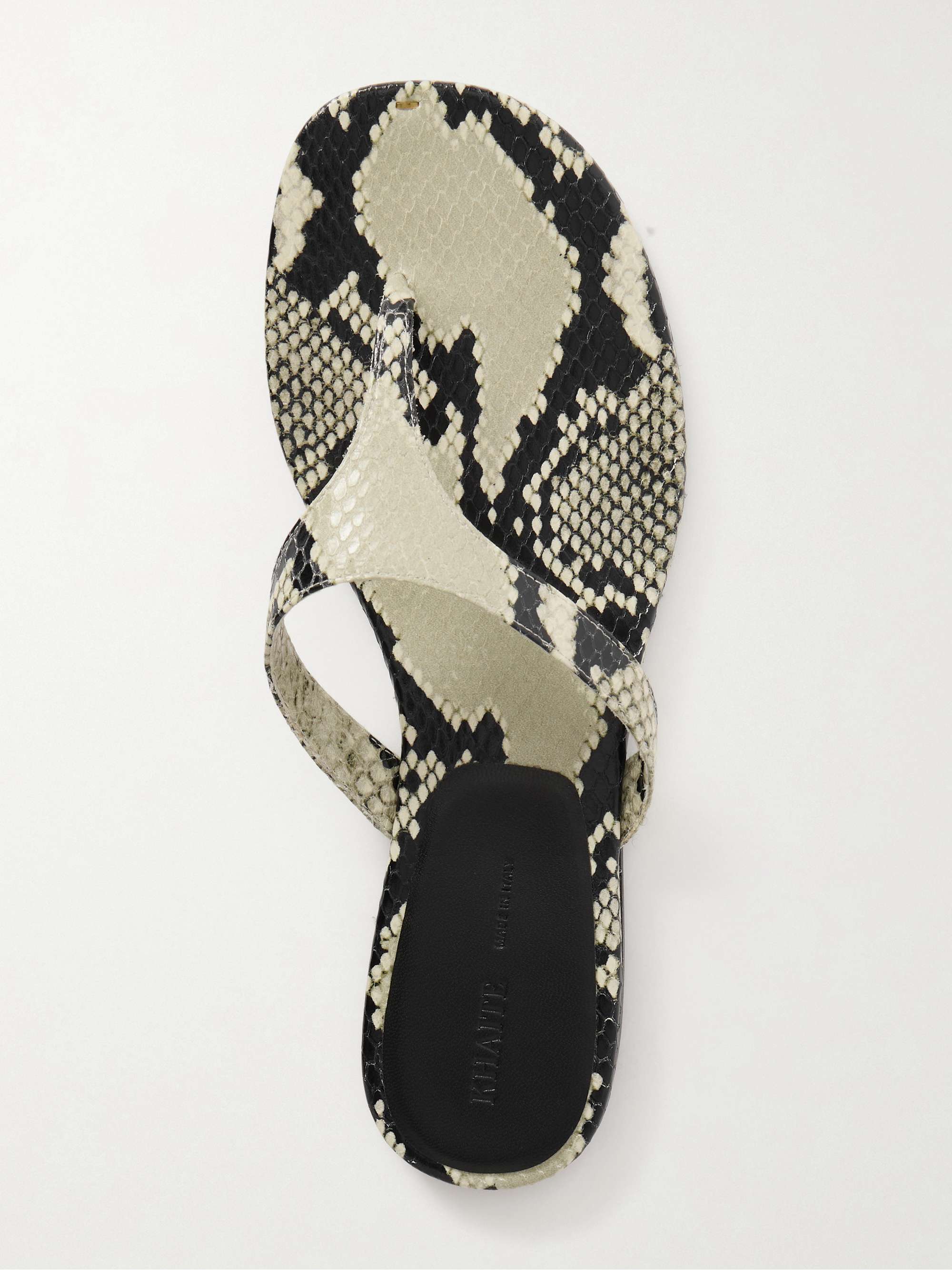 KHAITE ケイト　ヘビ柄 レザー　トングサンダル　37 KHAITE Archer snake-effect leather sandals | NET-A-PORTER