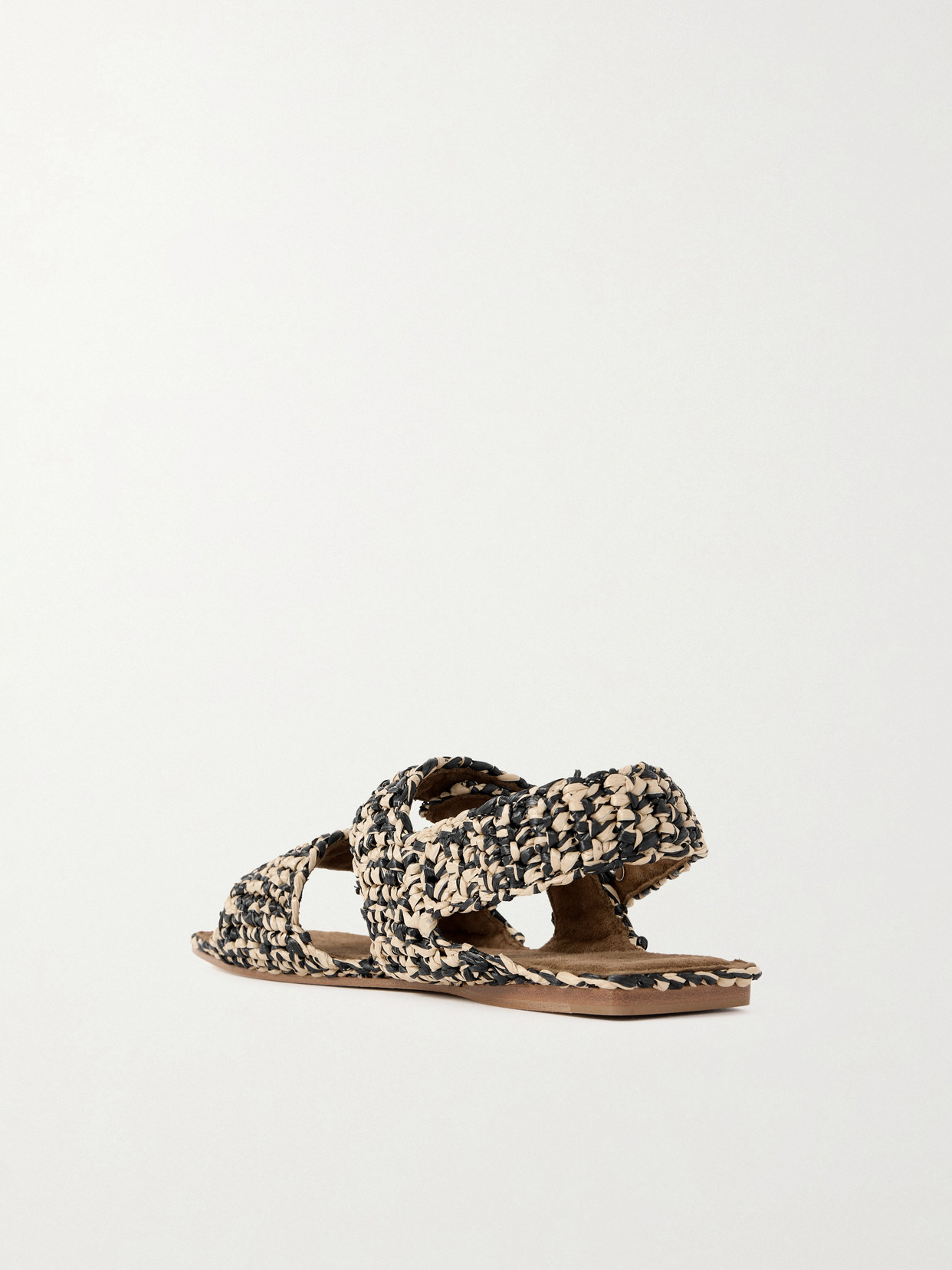 Khaite Boden Two-tone Raffia Sandals In Multi