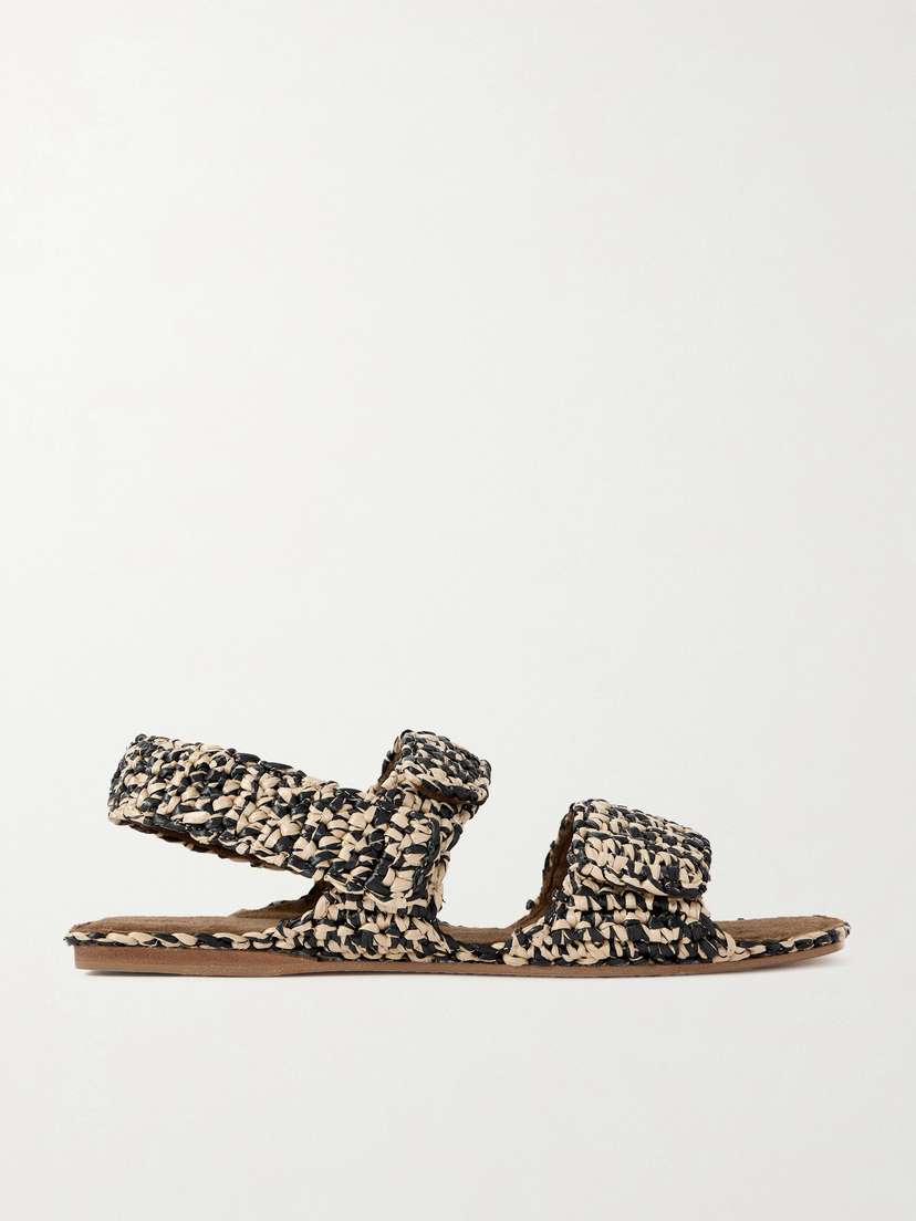 Khaite Boden Two-tone Raffia Sandals