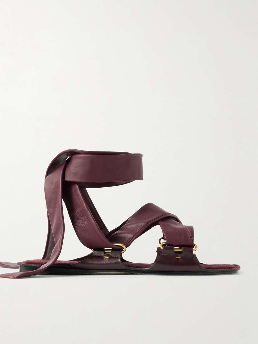 Khaite Boden Tie-detailed Leather Sandals