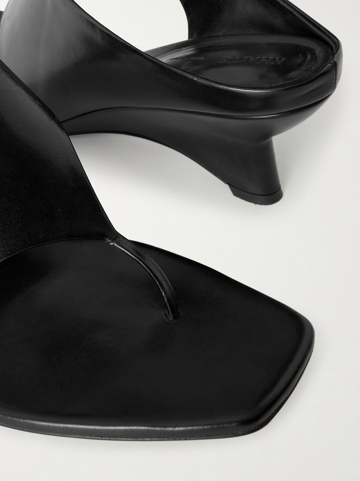 Marlowe Leather Wedge Mules