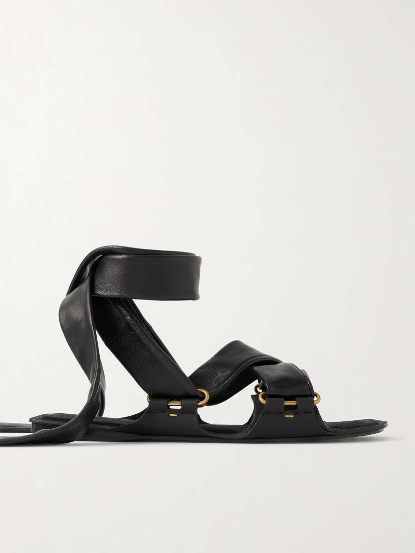Khaite Boden Tie-detailed Leather Sandals