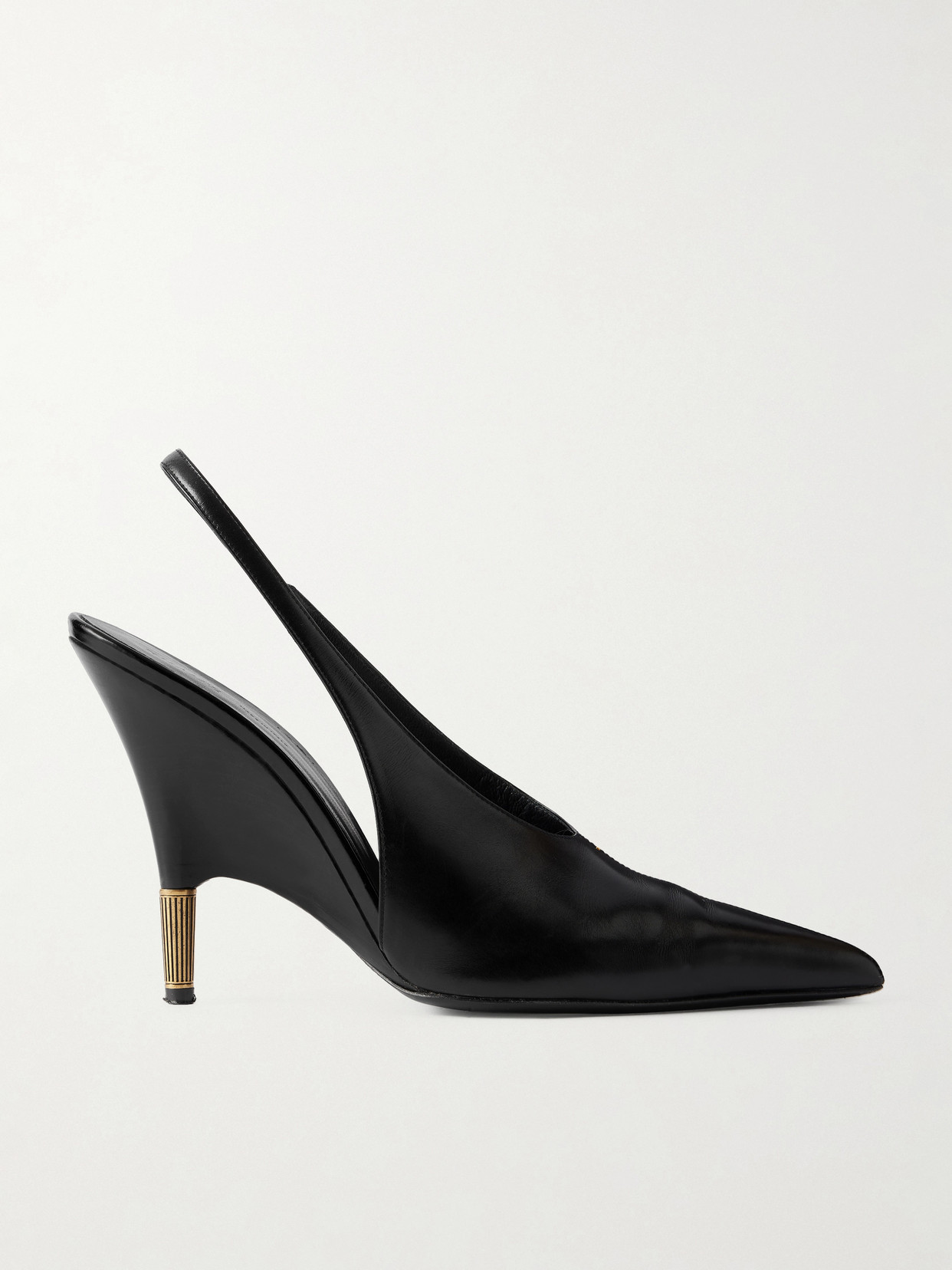 Khaite Bella Leather Slingback Pumps In Black