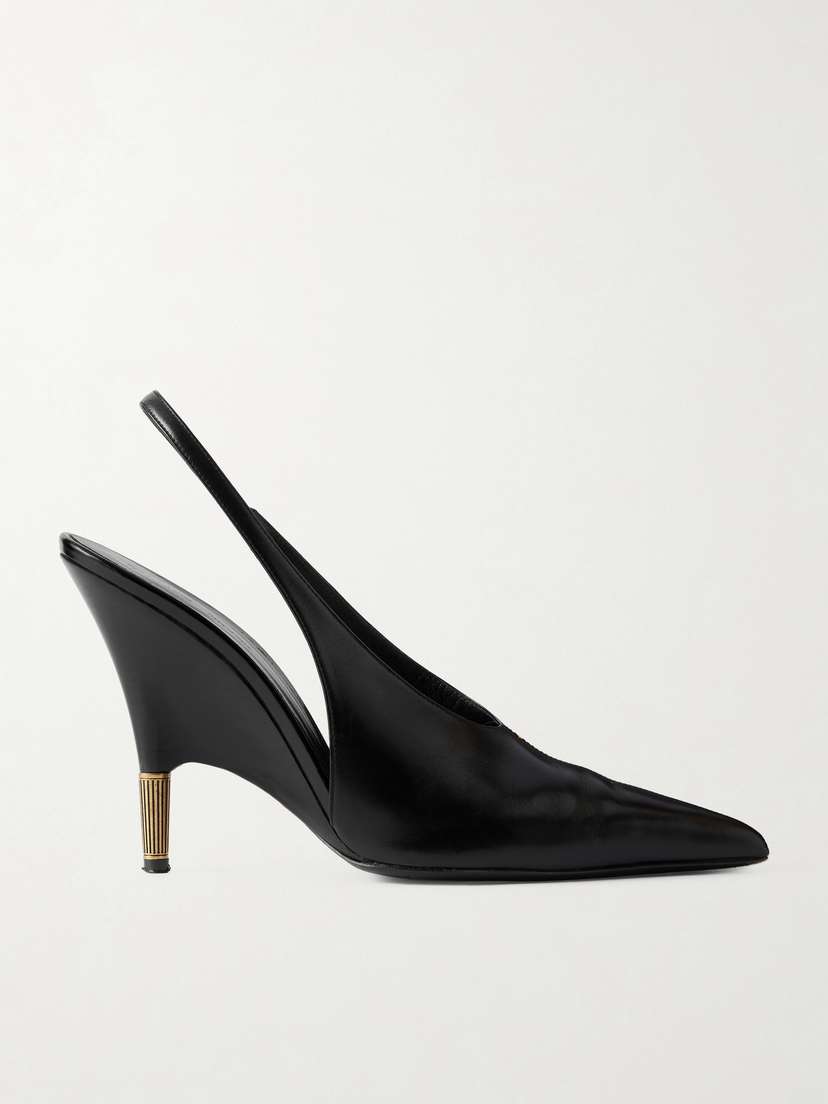 Khaite Bella Leather Slingback Pumps