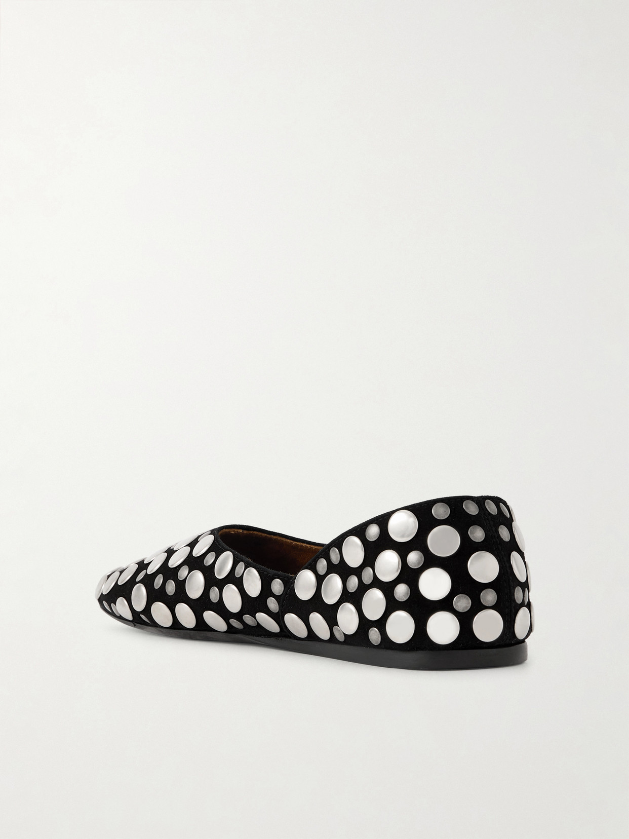 Khaite Jane Stud-embellished Leather Ballet Flats In Black
