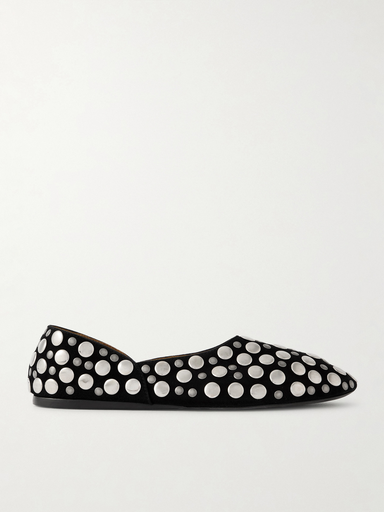 Khaite Jane Stud-embellished Leather Ballet Flats In Black
