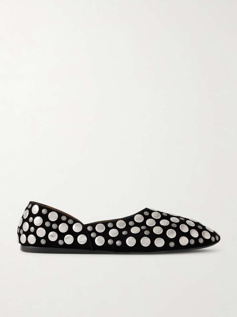 Khaite Jane Studded Suede Flats