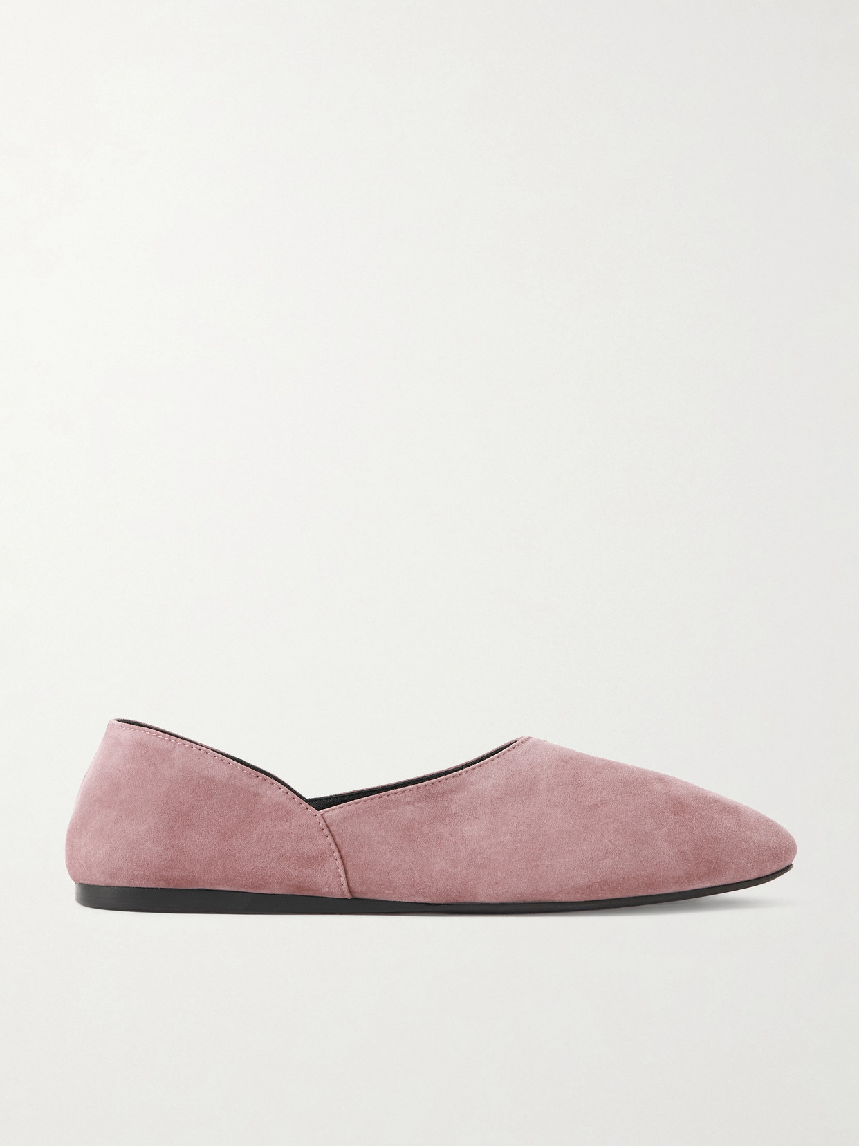 Khaite Jane Paneled Suede Flats In Pink