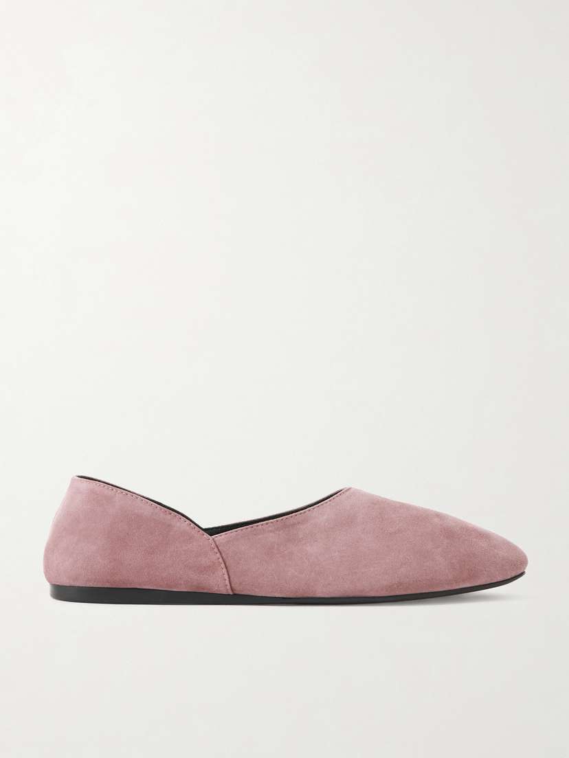 Khaite Jane Paneled Suede Flats