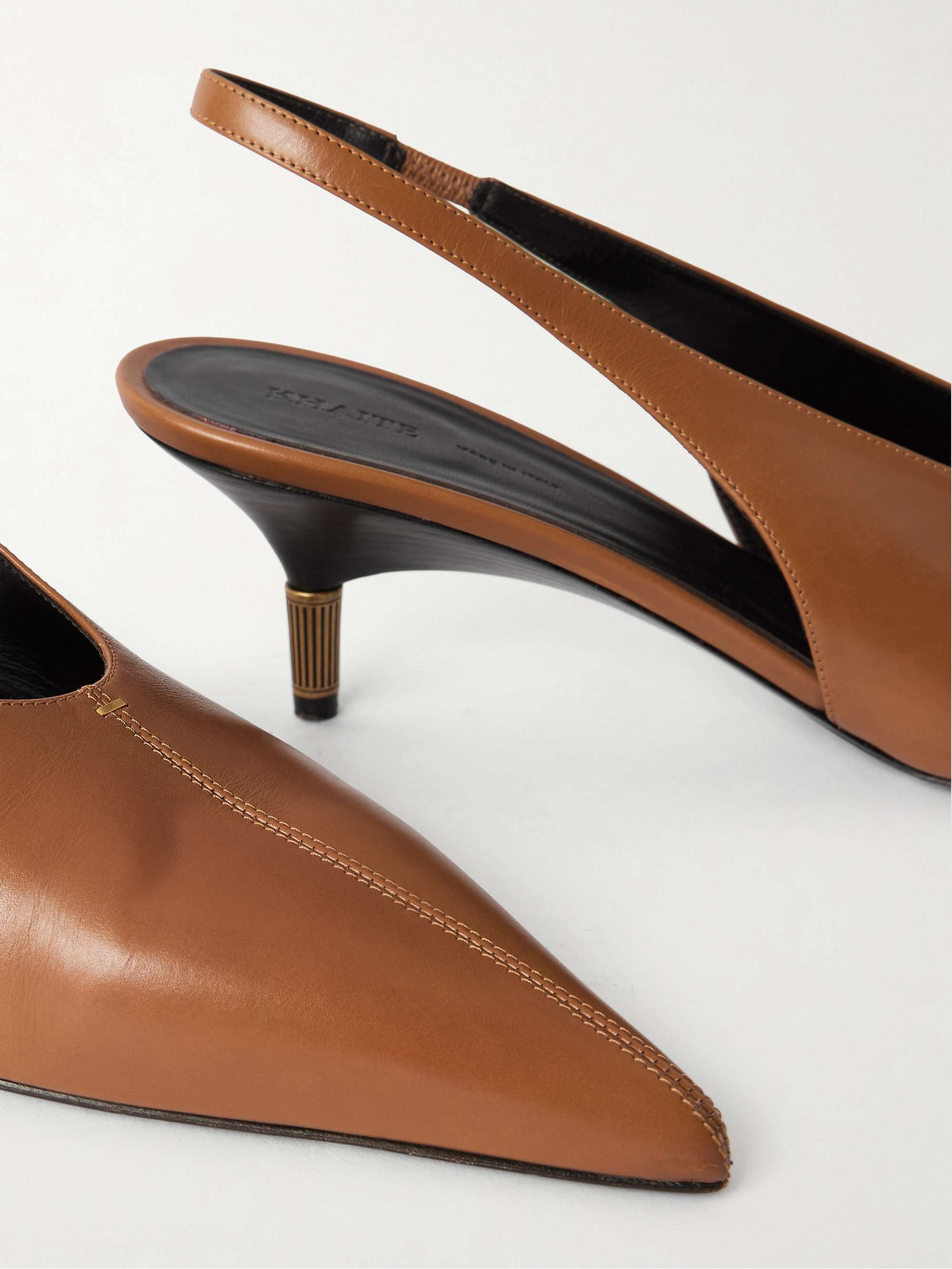 KHAITE Bella leather slingback pumps | NET-A-PORTER