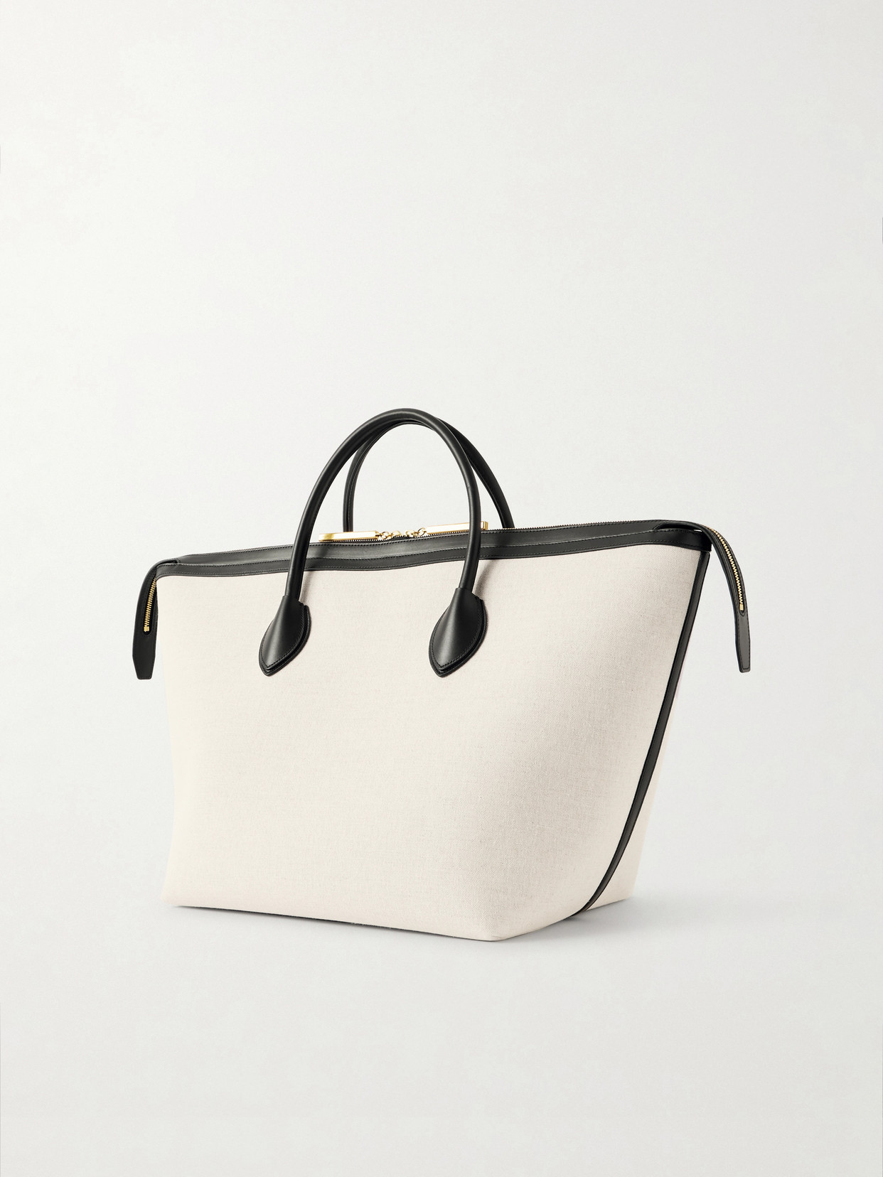 Kasia Medium Leather-Trimmed Canvas Tote