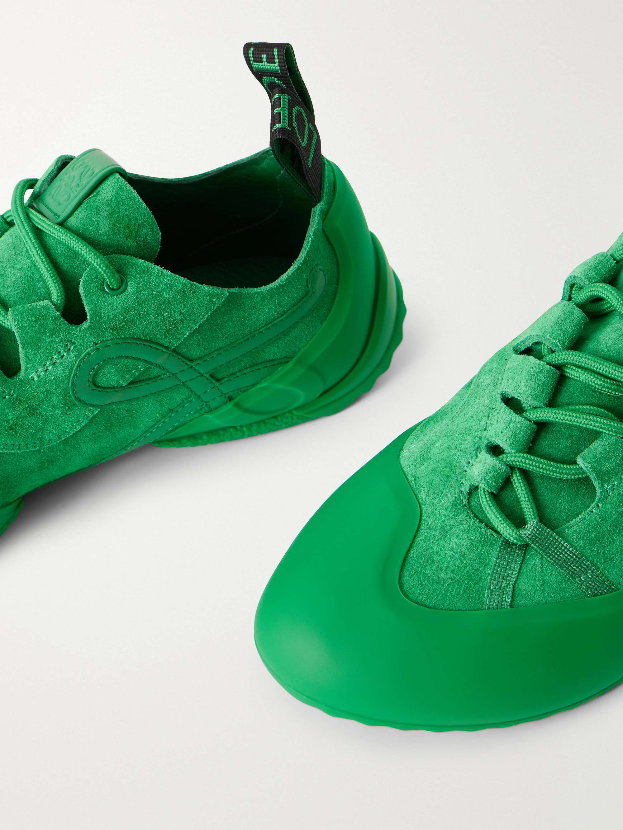 LOEWE Grip TPU and leather-trimmed suede sneakers | NET-A-PORTER