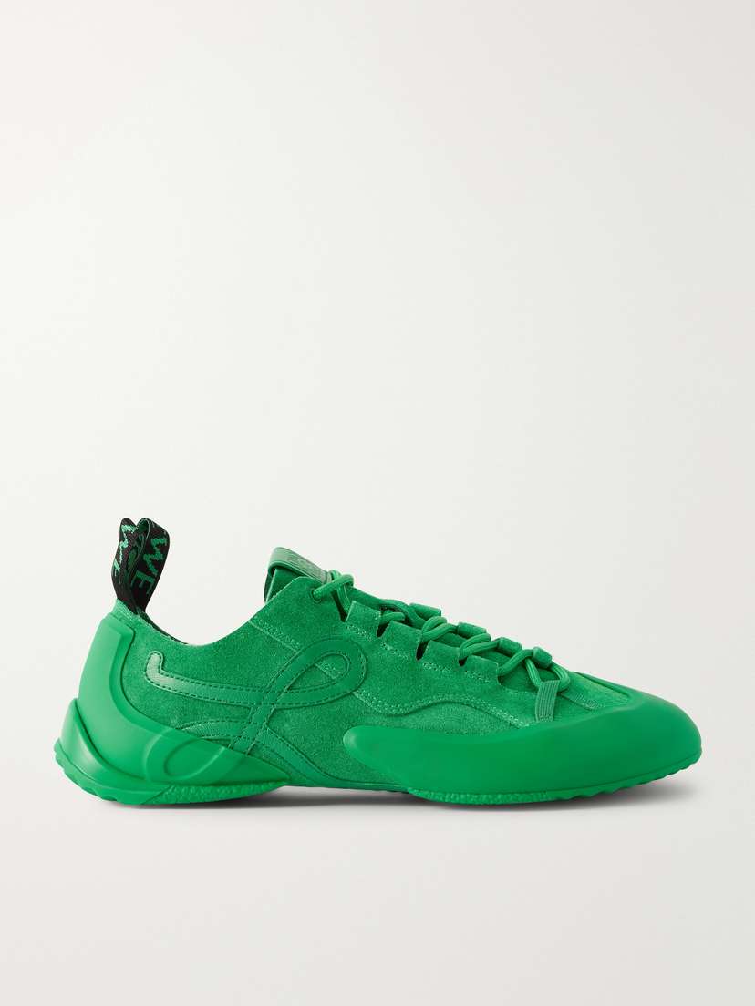 Loewe Grip Tpu And Leather-trimmed Suede Sneakers