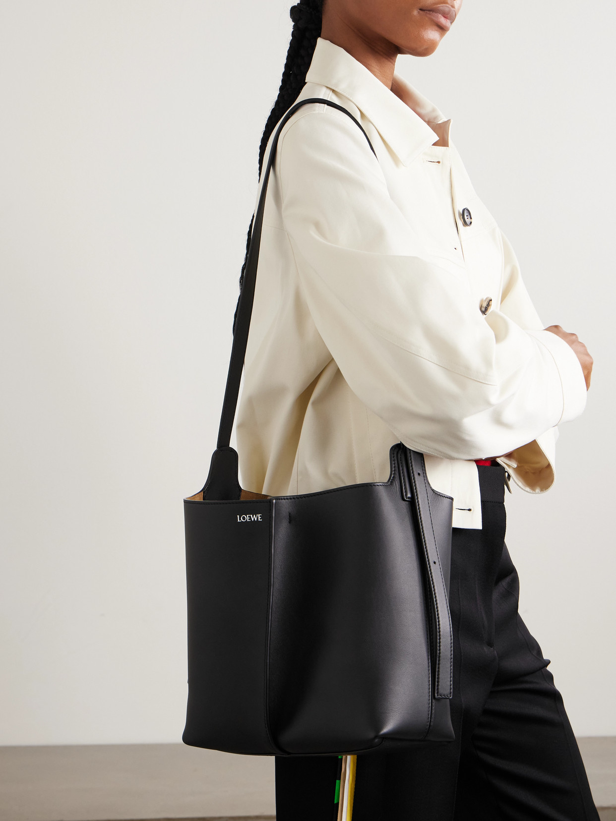 Loewe Medium Bilbao Bucket In Smooth Leather Skin For Woman In Black
