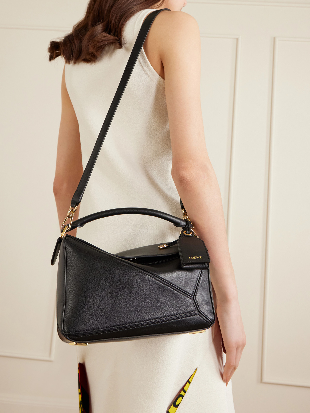 Featherlight Puzzle Small Textured-Leather Shoulder Bag