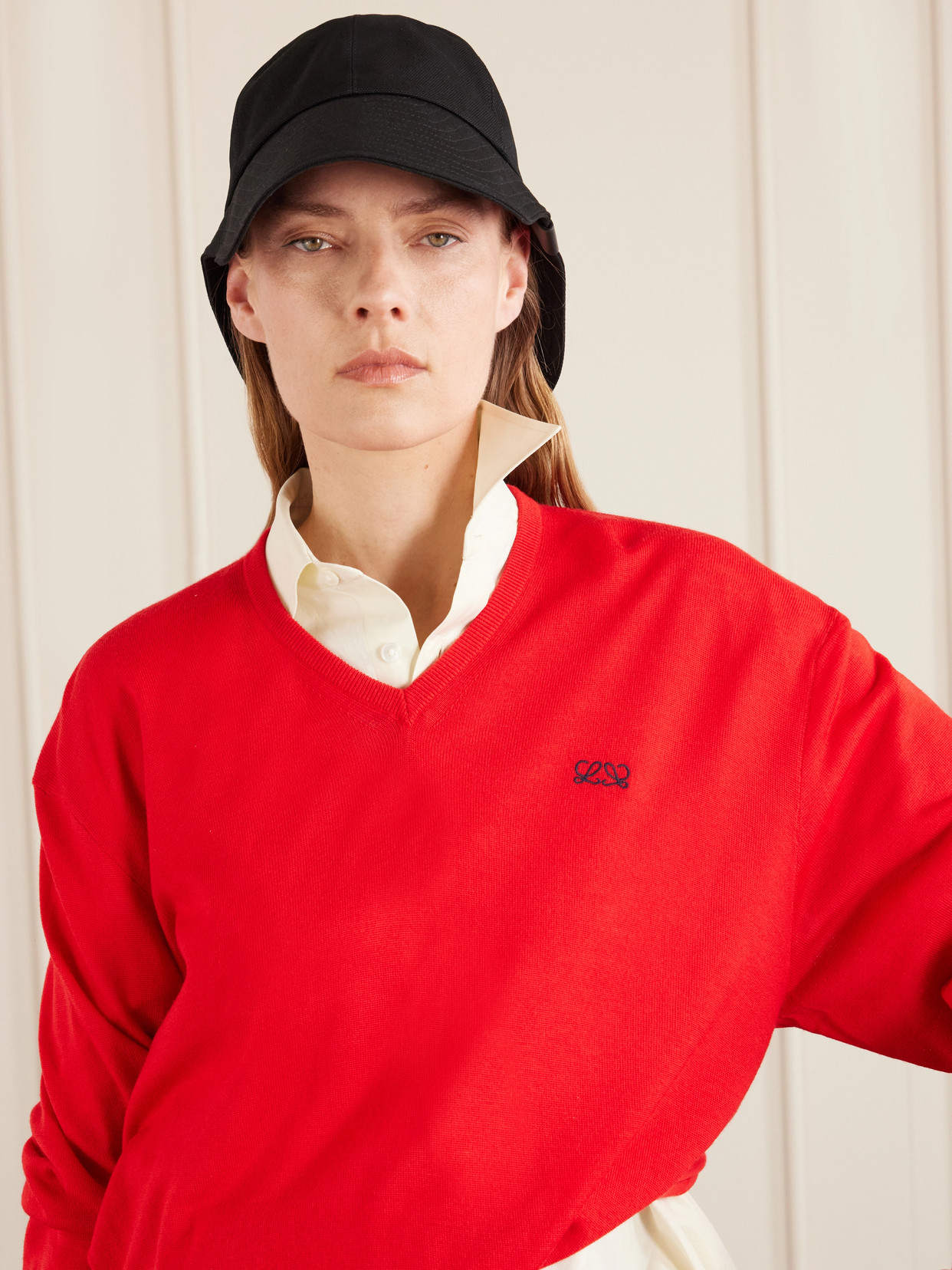 Loewe Cotton Canvas Five-panel Hat In Black
