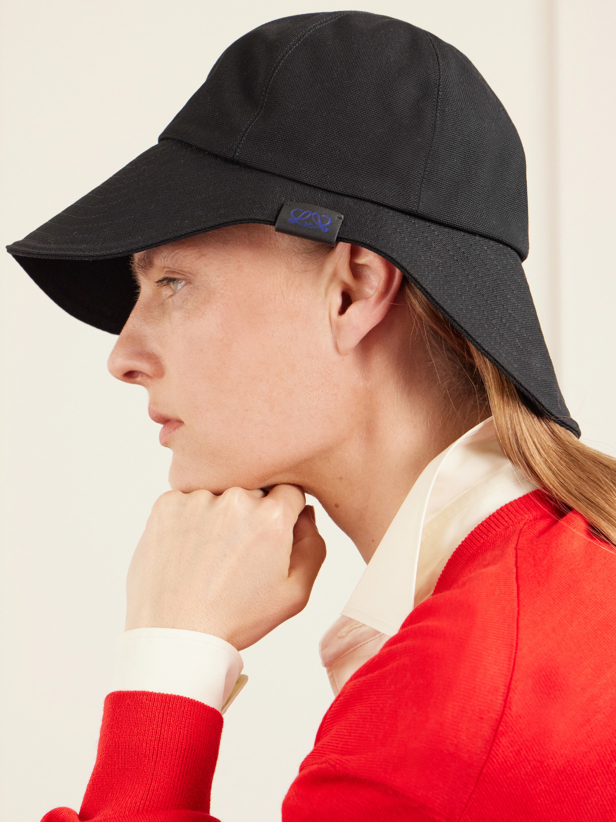 Loewe Cotton Canvas Five-panel Hat In Black