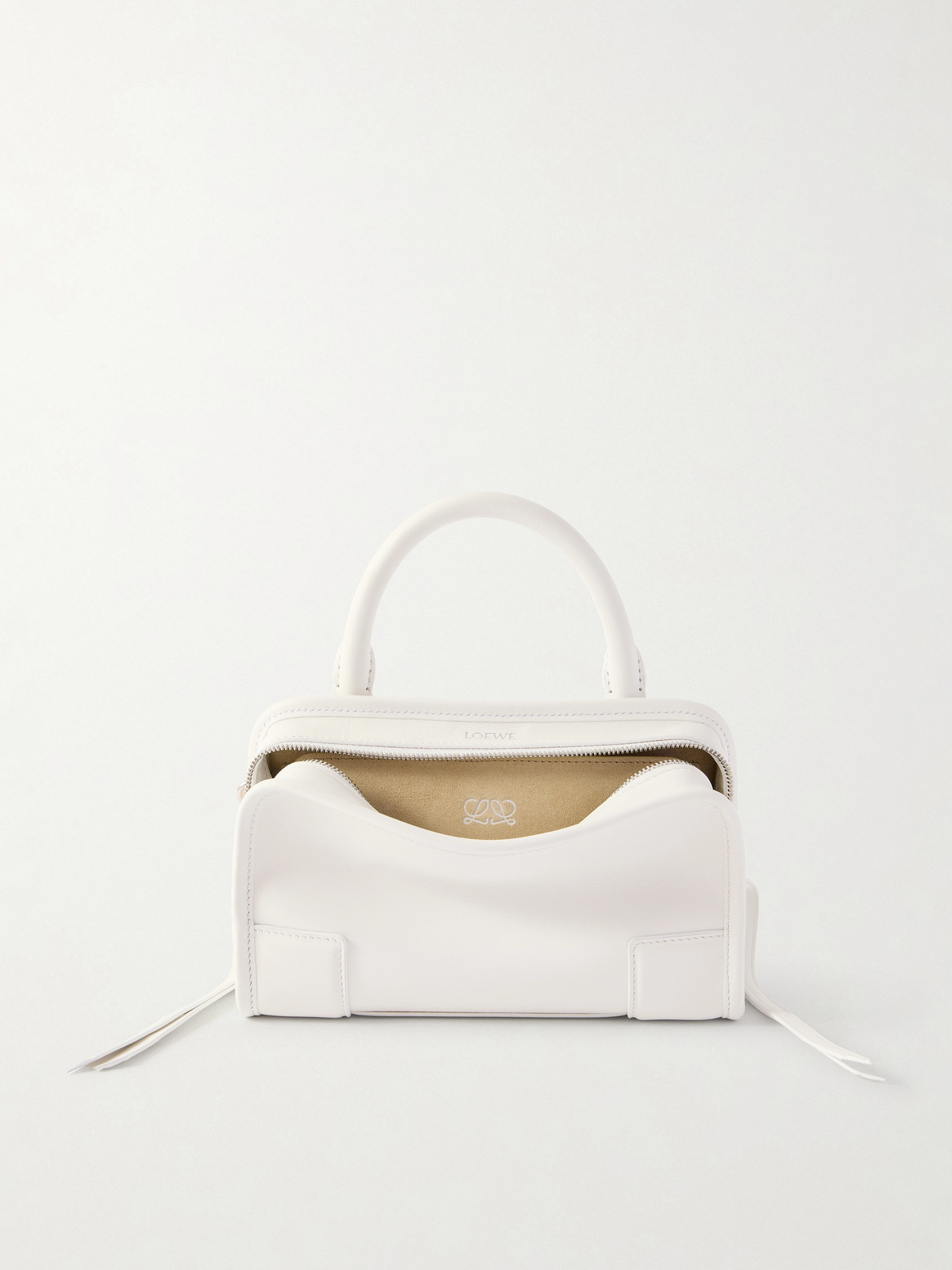 Loewe Amazona 180 Mini Leather Shoulder Bag In White