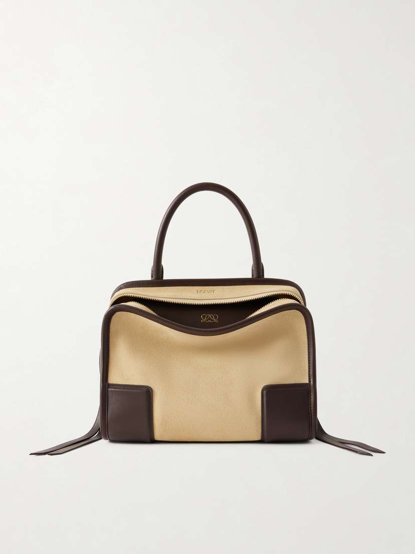 Amazona 180 Small Leather-trimmed Suede Shoulder Bag