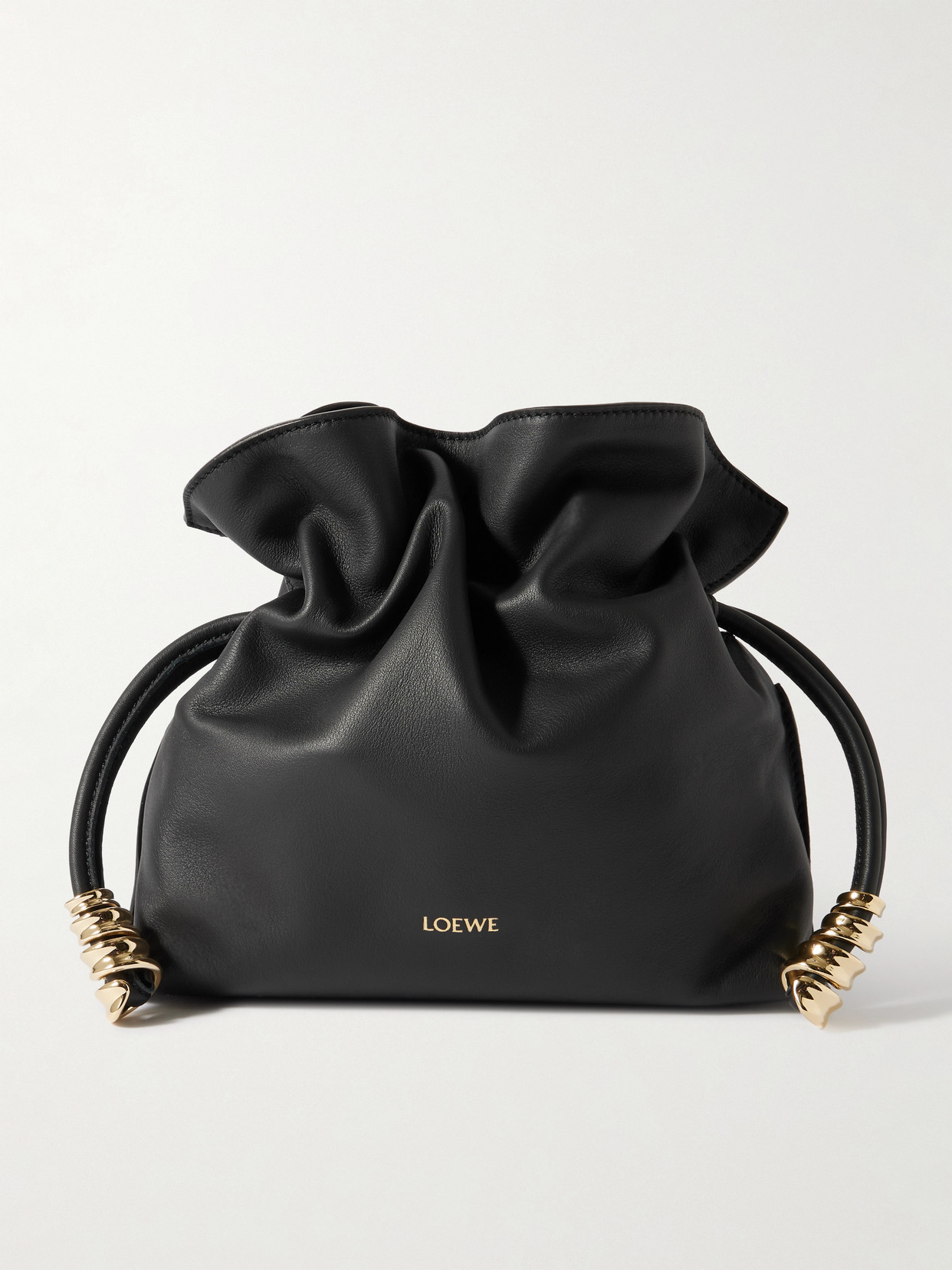 Loewe Flamenco Mini Embellished Leather Clutch In Black