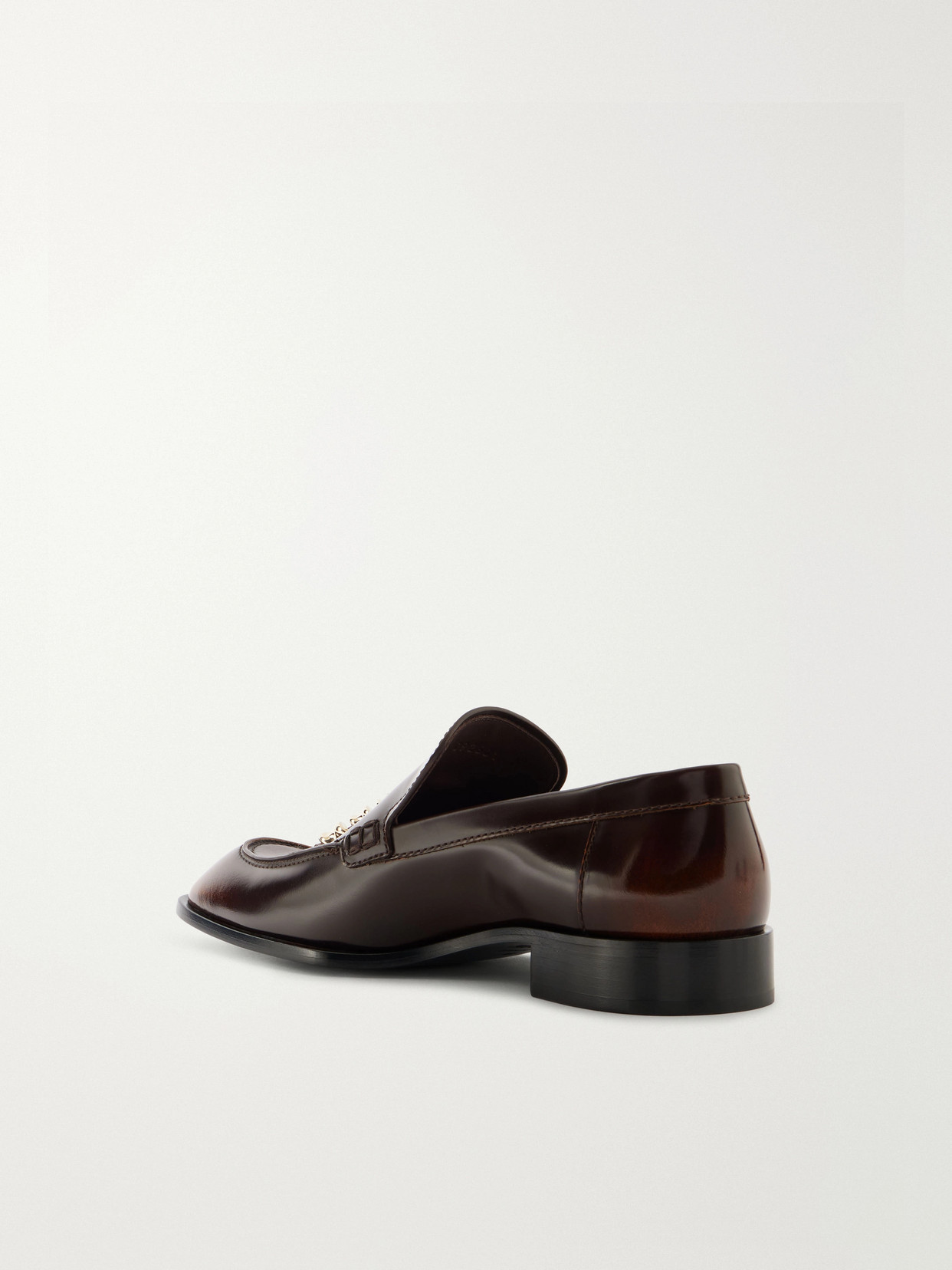 Embellished Leather Loafers