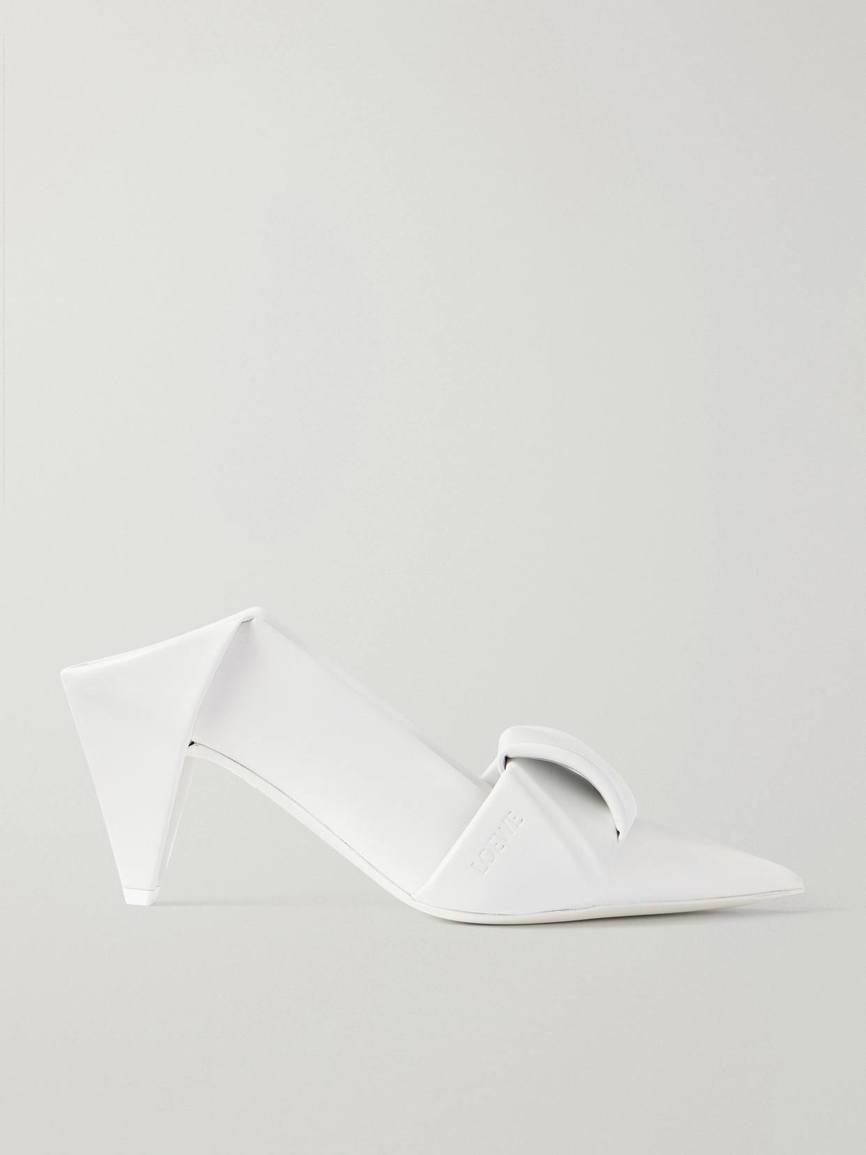 Loewe Origami Leather Pumps In White