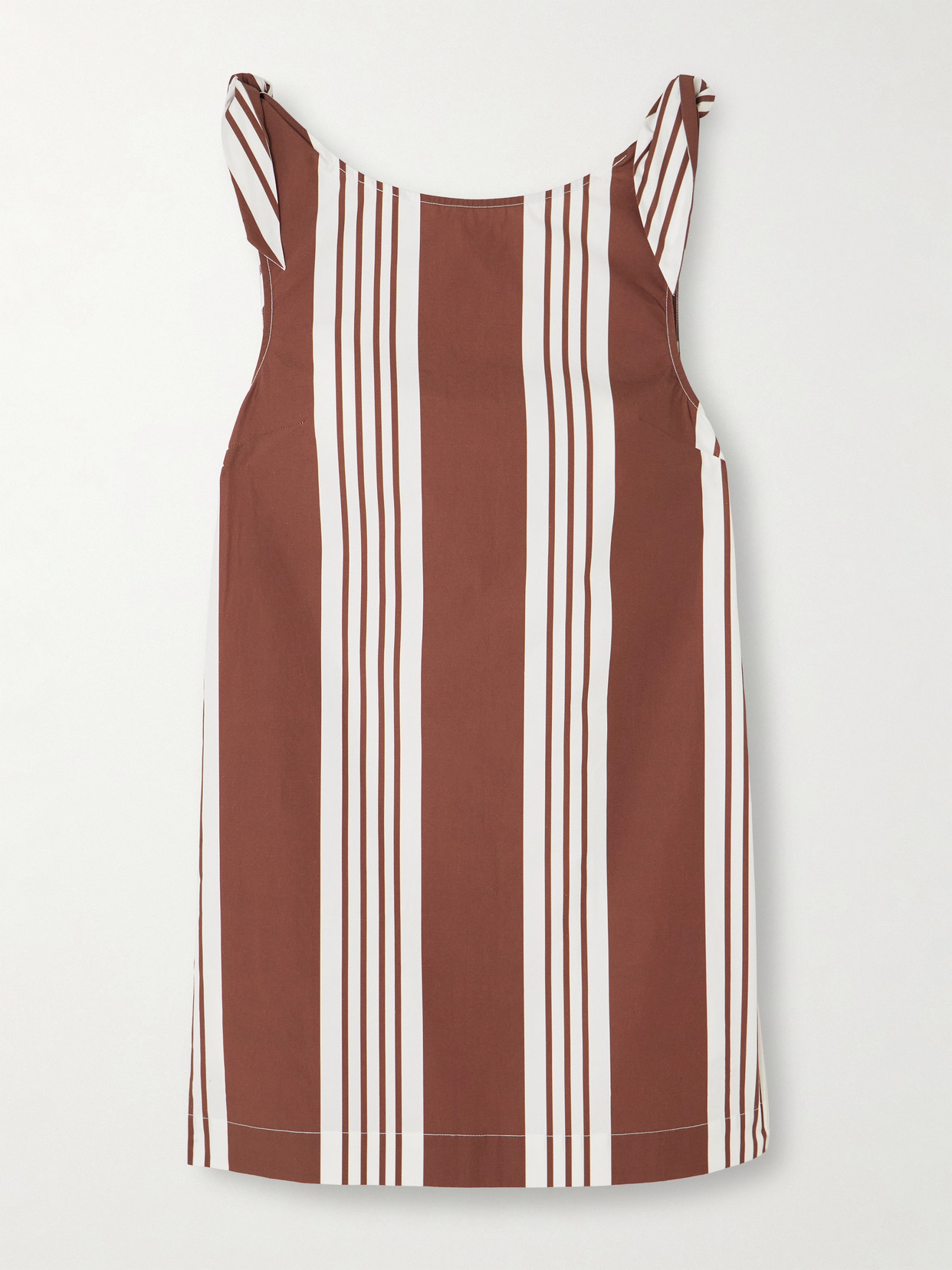 Posse Rosie Tie-detailed Striped Cotton Mini Dress In Multi