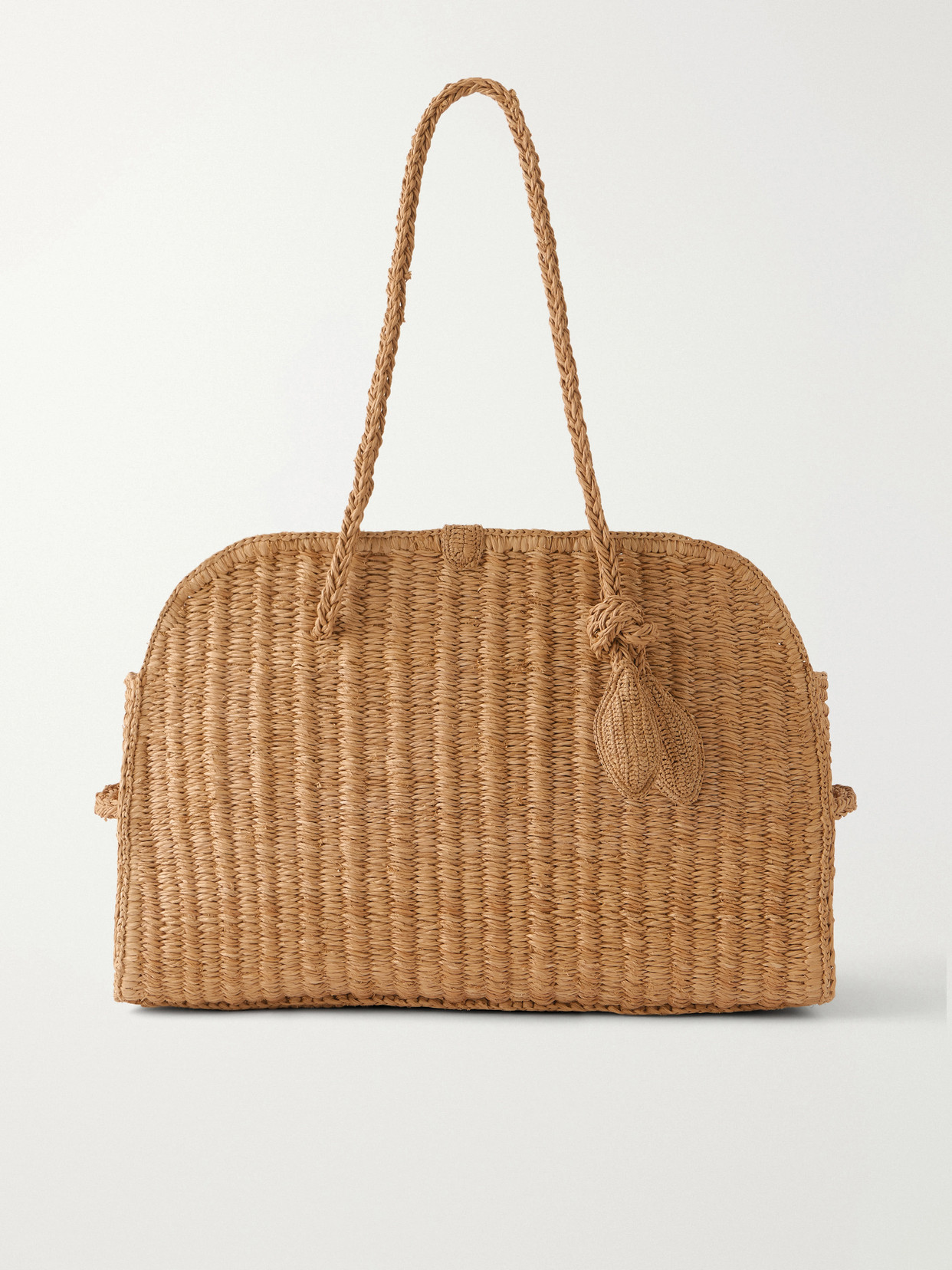 Le Turismo Leather-Trimmed Raffia Shoulder Bag