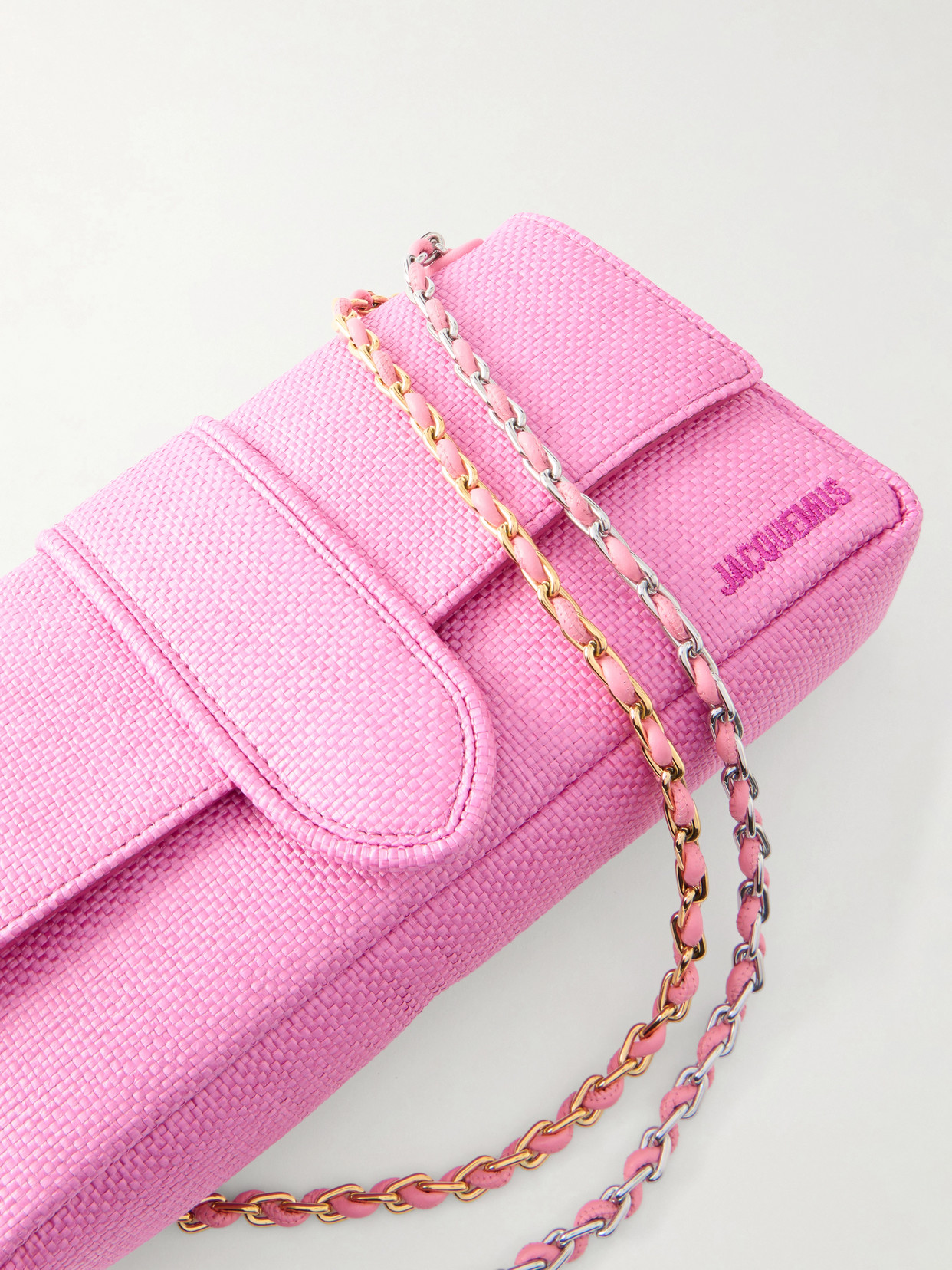 Le Bambino Chaîne Raffia-Effect Shoulder Bag
