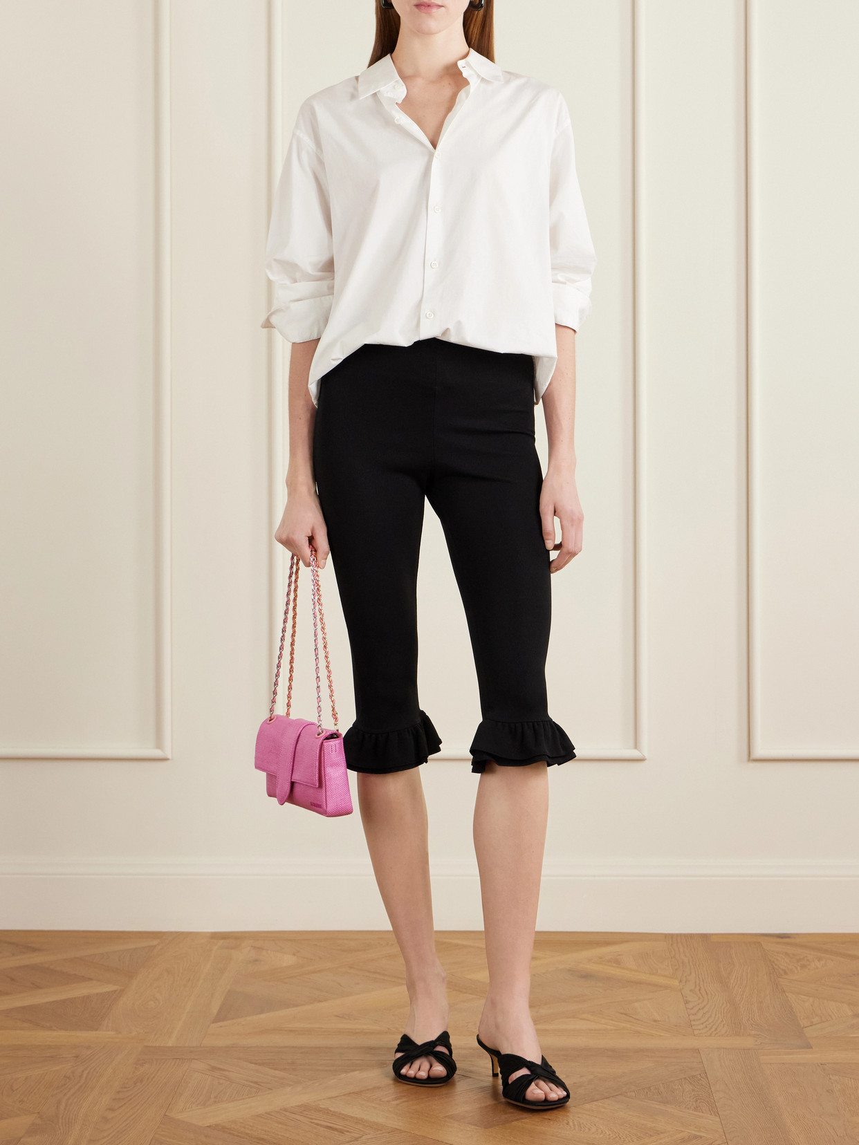 Le Bambino Chaîne Raffia-Effect Shoulder Bag
