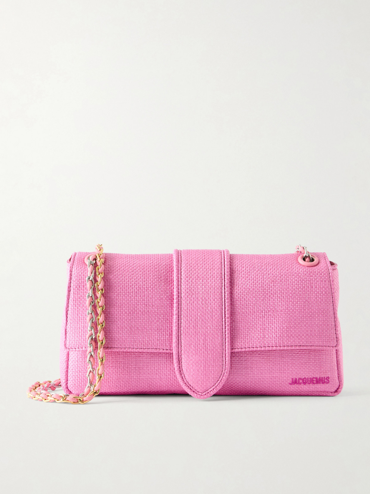 Le Bambino Chaîne Raffia-Effect Shoulder Bag