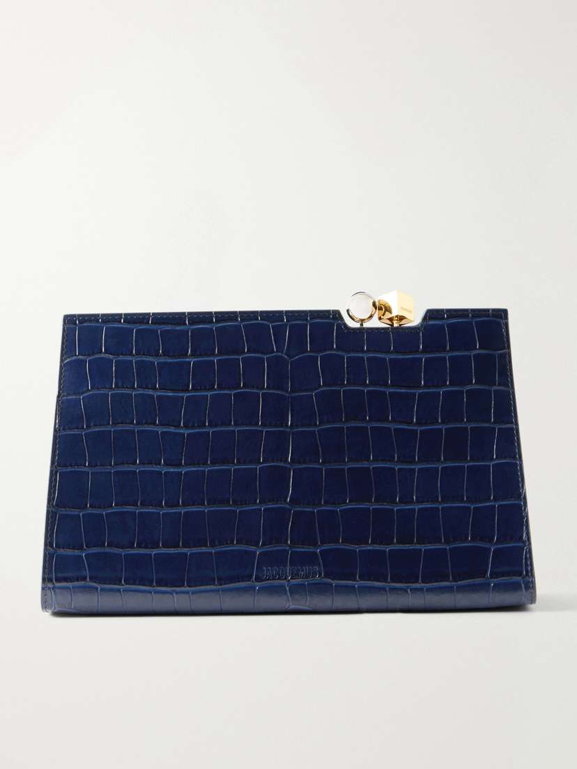 Jacquemus La Plage Croco-embossed Leather Shoulder Bag
